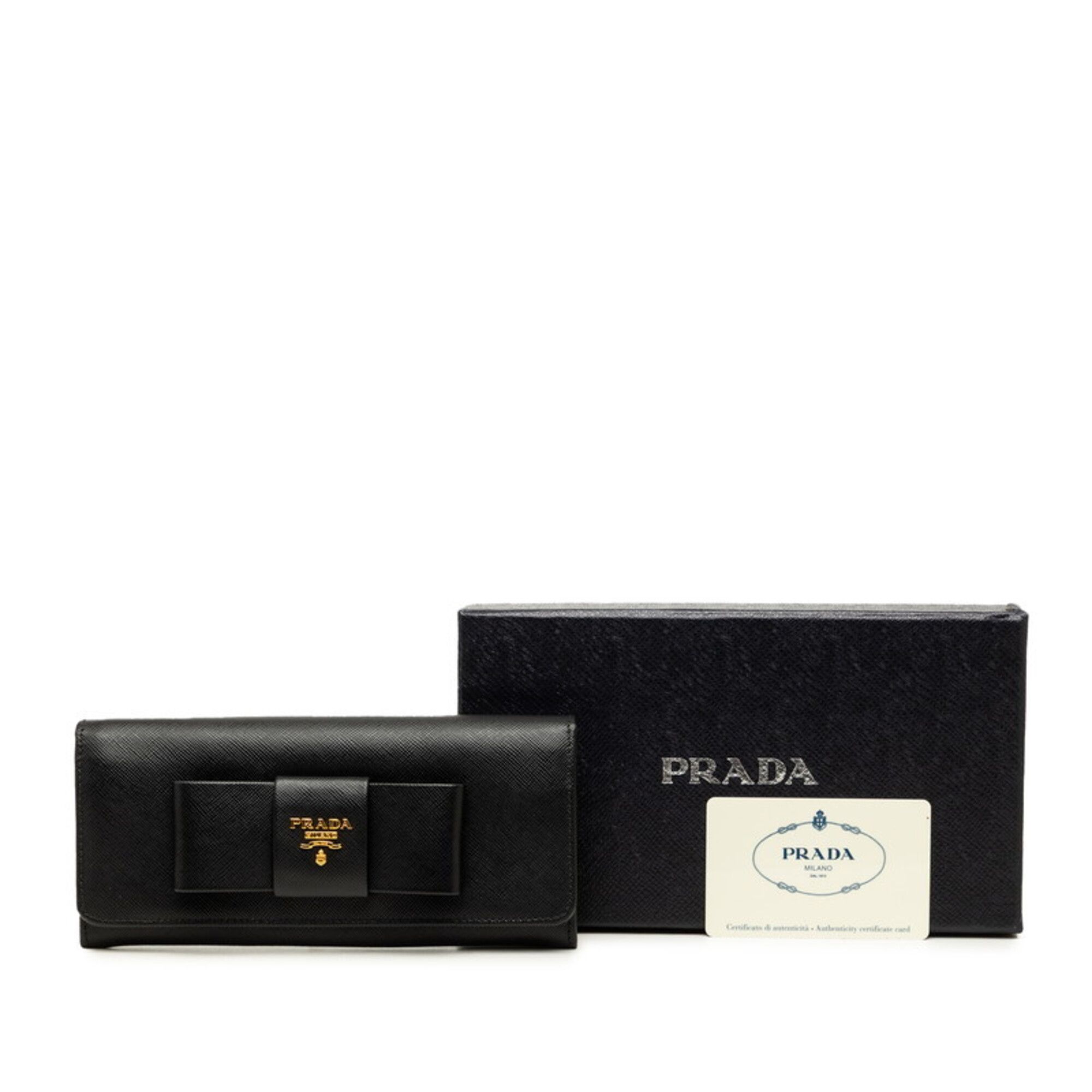 Leather Long Wallet (Bi-Fold) (Pre-Owned) - Prada - Modalova
