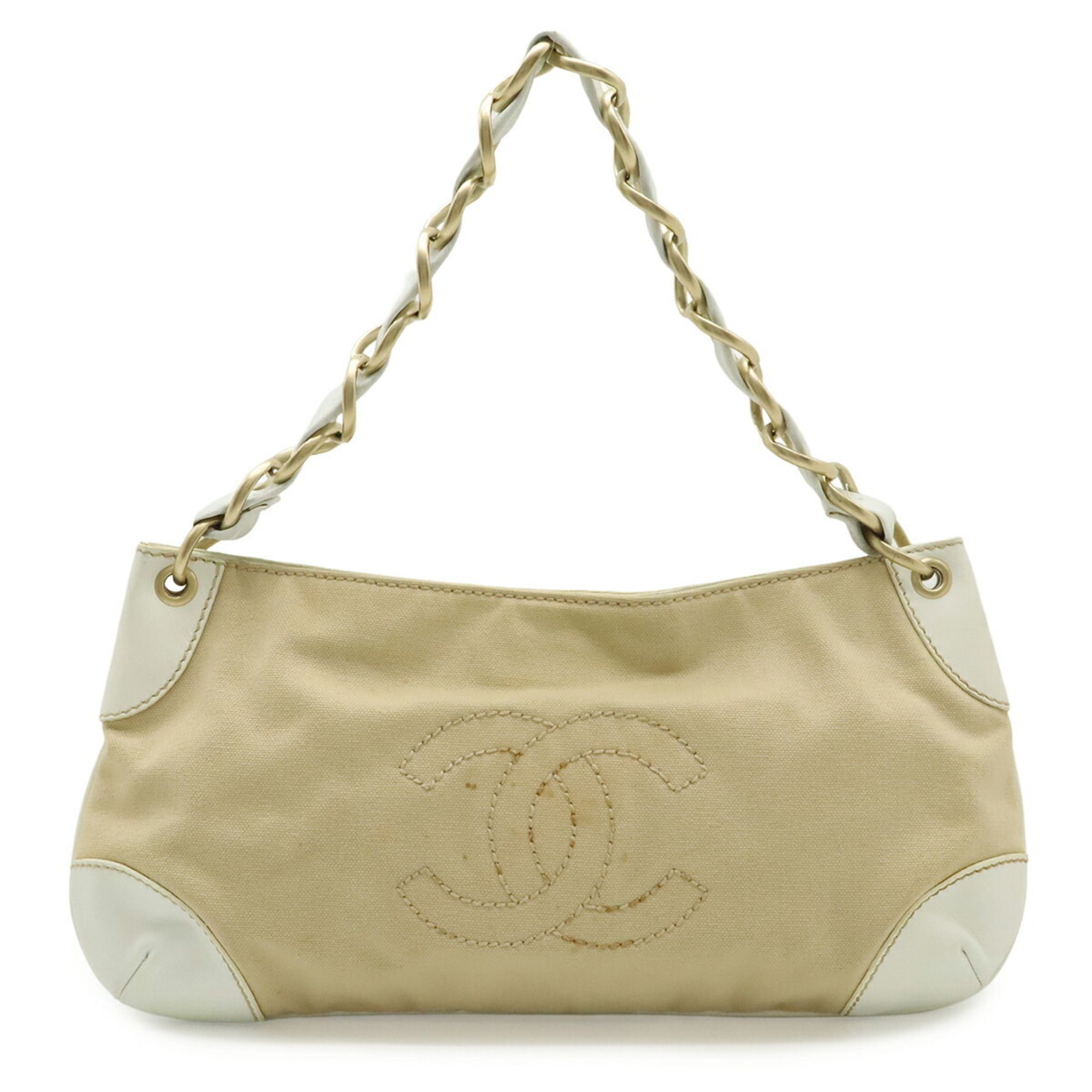 Canvas Leather Shoulder Bag (Pre-Owned) - Chanel - Modalova
