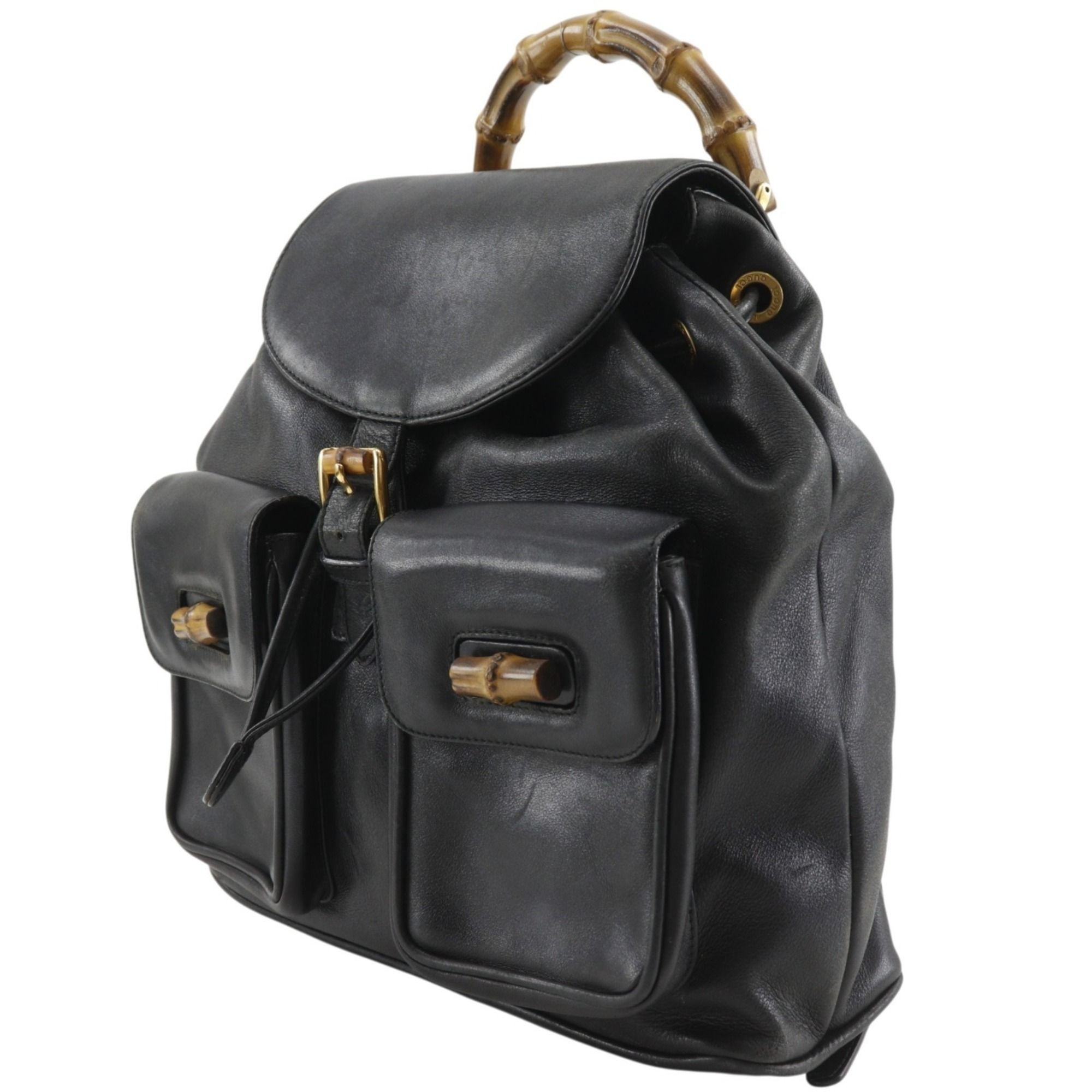 Bamboo Leather Backpack (Pre-Owned) - Gucci - Modalova
