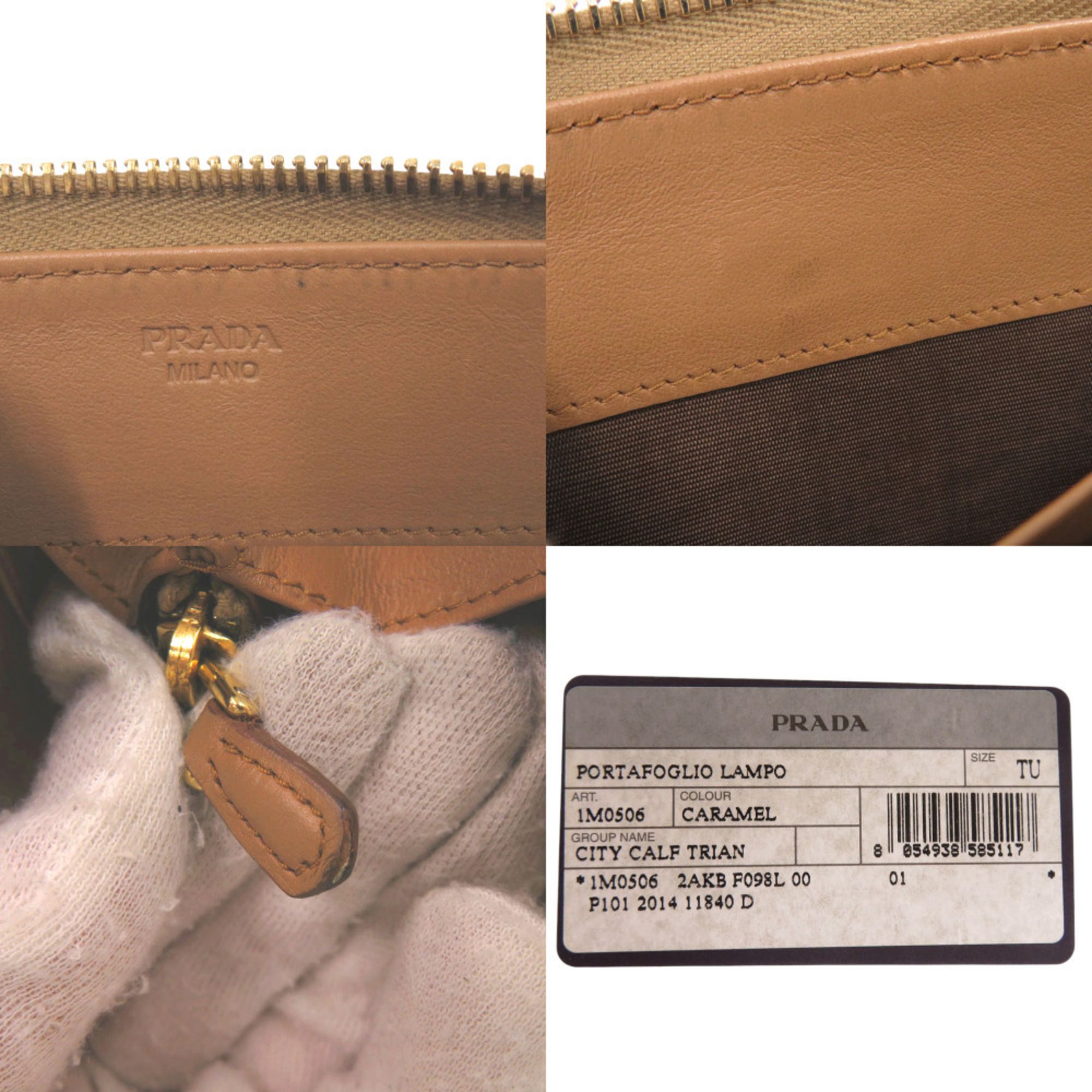 Leather Long Wallet (Bi-Fold) (Pre-Owned) - Prada - Modalova