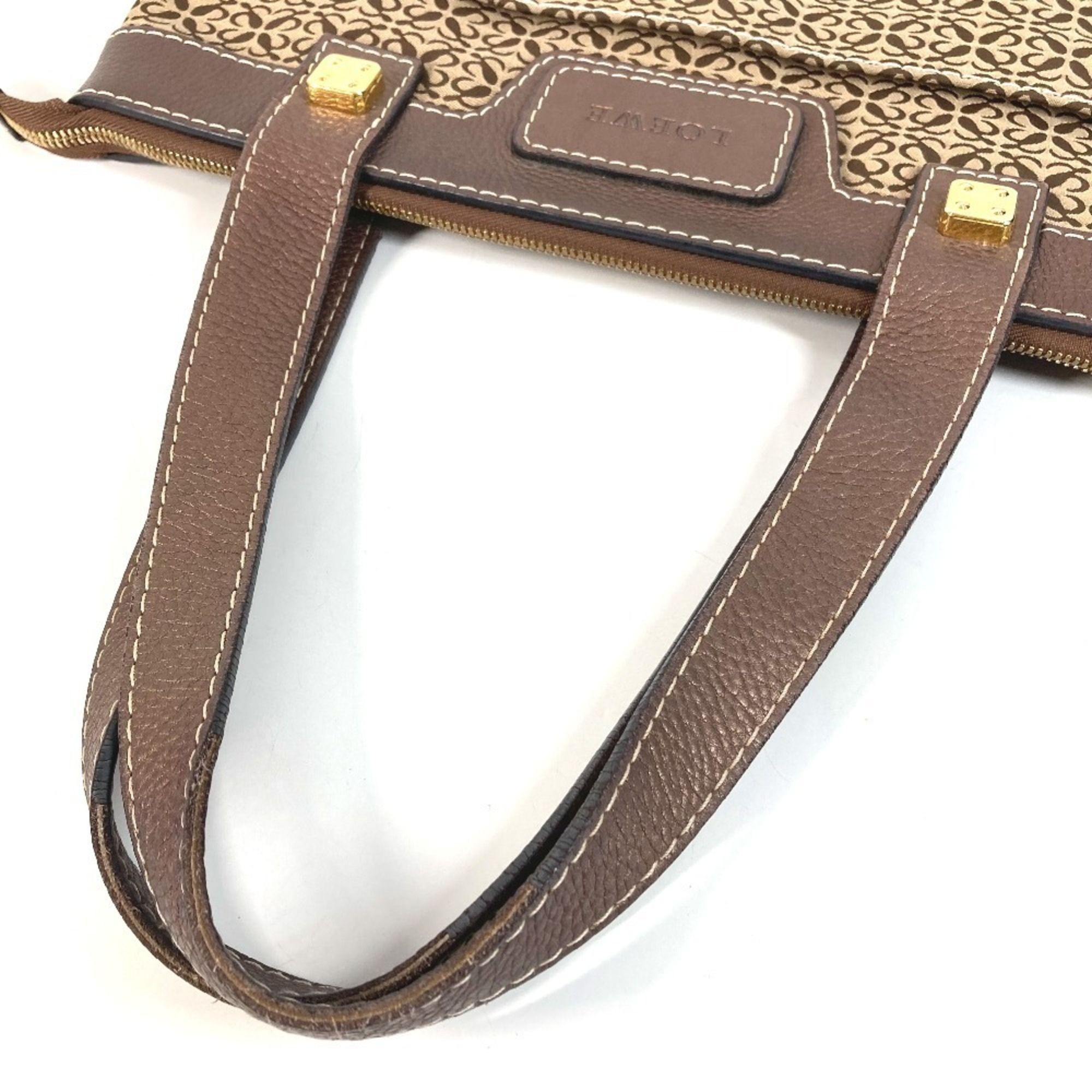 Leather Canvas Shoulder Bag Tote Bag (Pre-Owned) - Loewe - Modalova