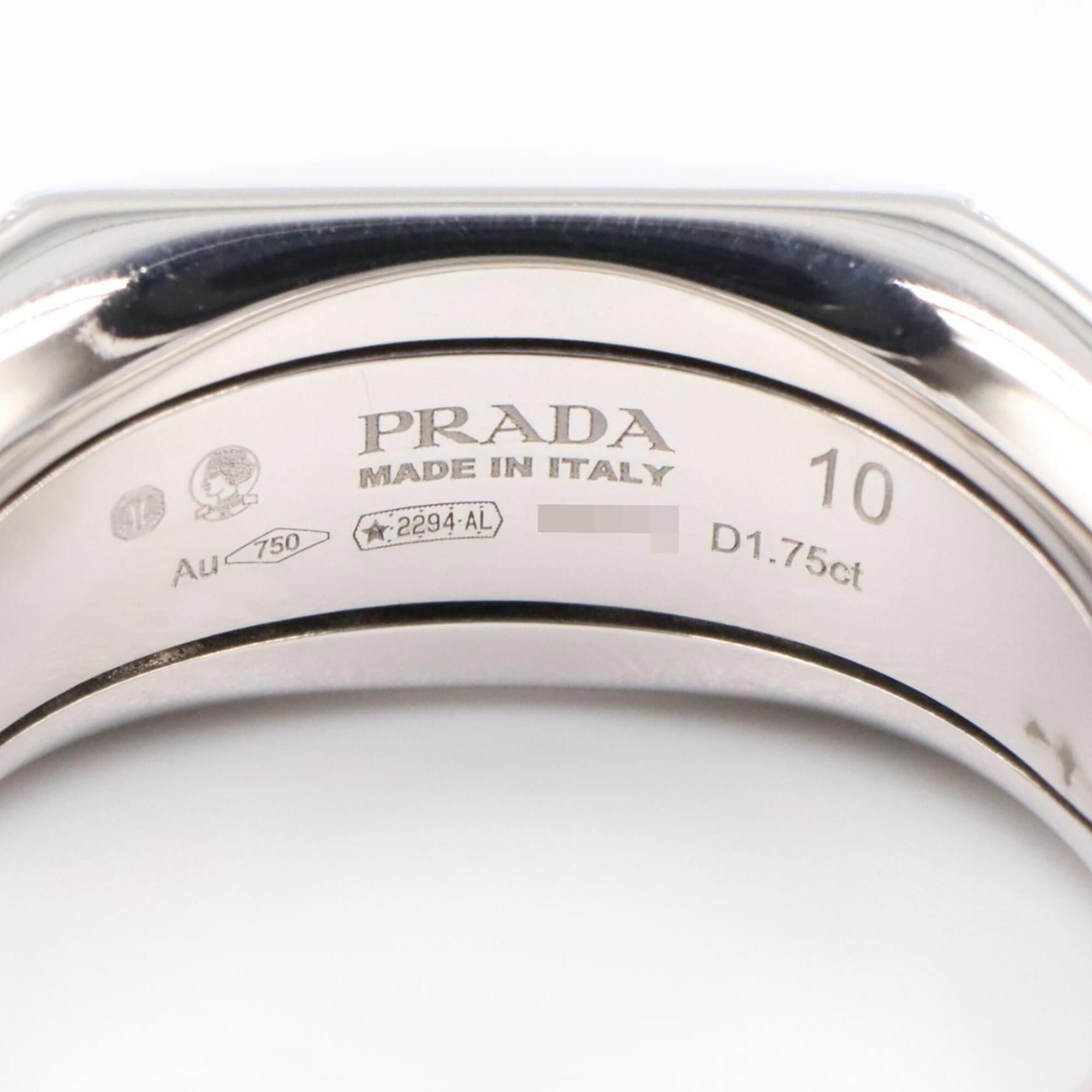 White Gold (18K) Band Ring (Pre-Owned) - Prada - Modalova
