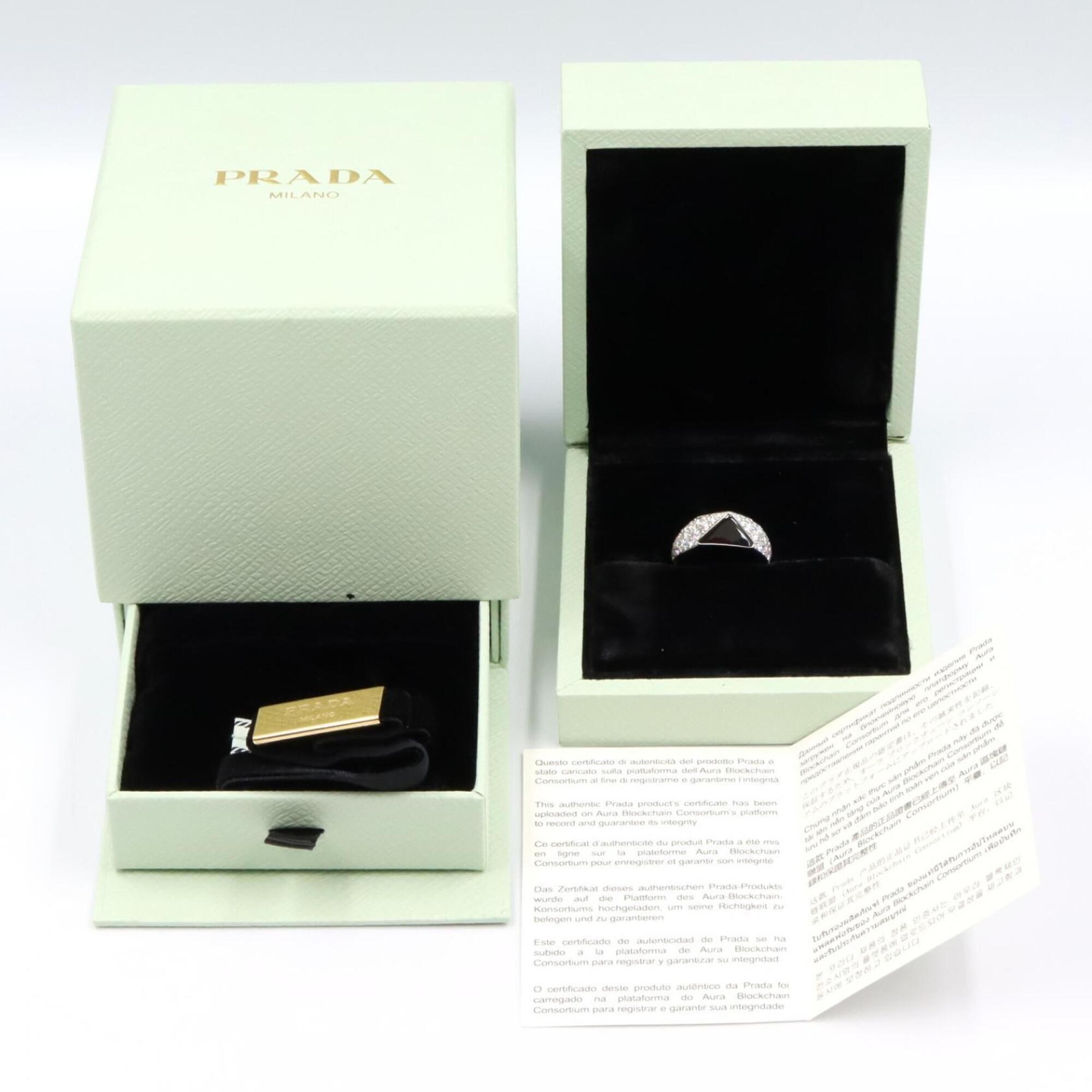 White Gold (18K) Band Ring (Pre-Owned) - Prada - Modalova