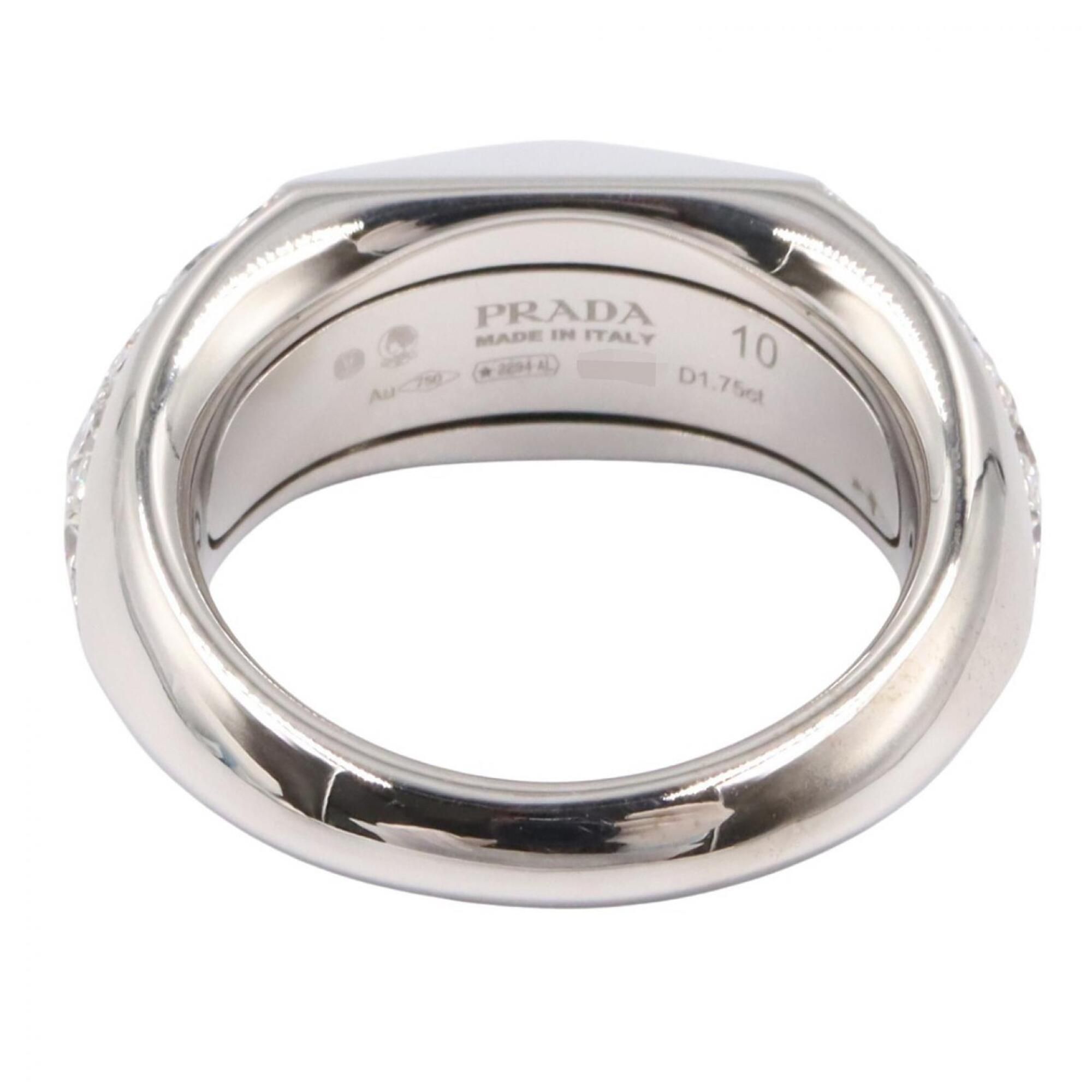 White Gold (18K) Band Ring (Pre-Owned) - Prada - Modalova