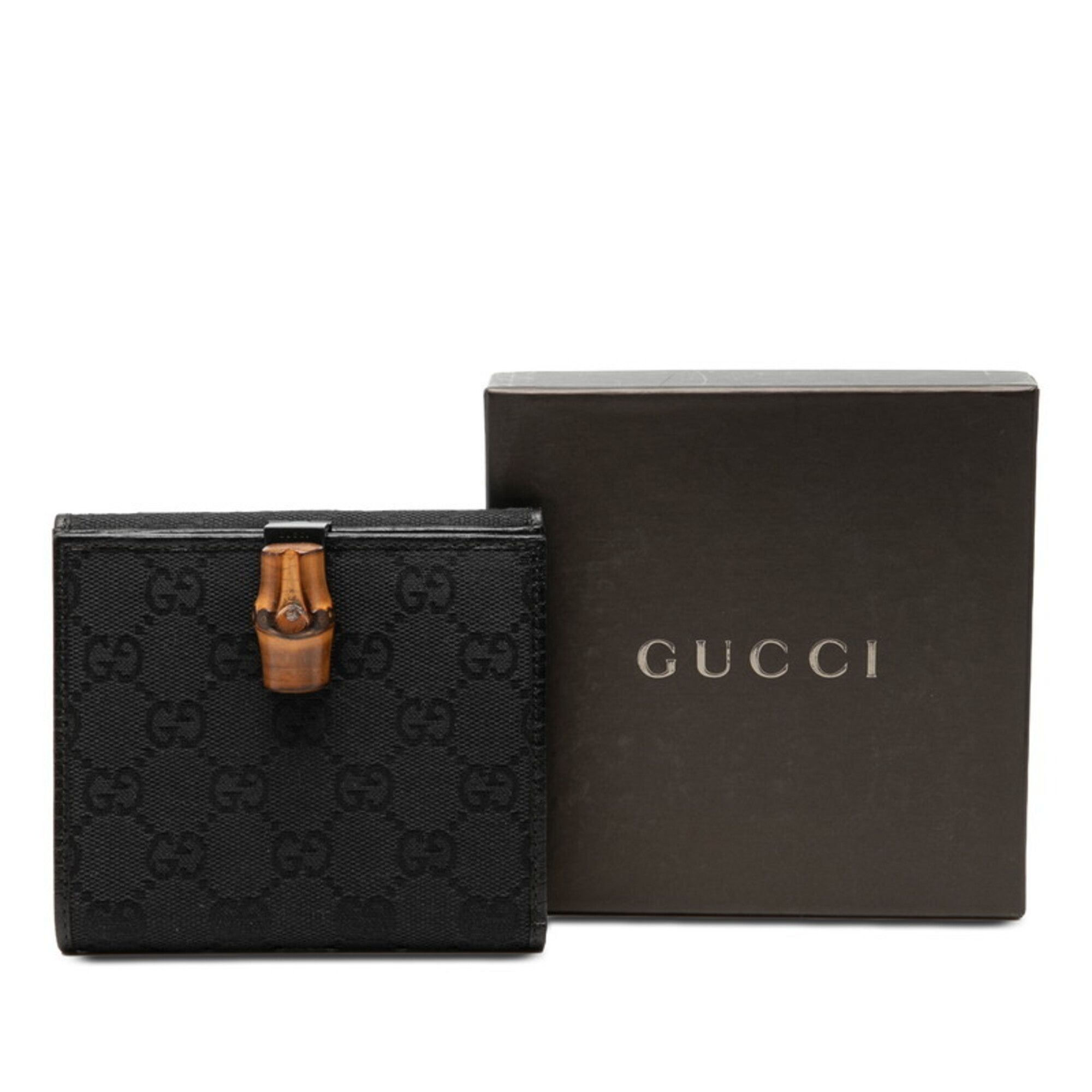 Bamboo Gg Canvas Leather Wallet (Bi-Fold) (Pre-Owned) - Gucci - Modalova