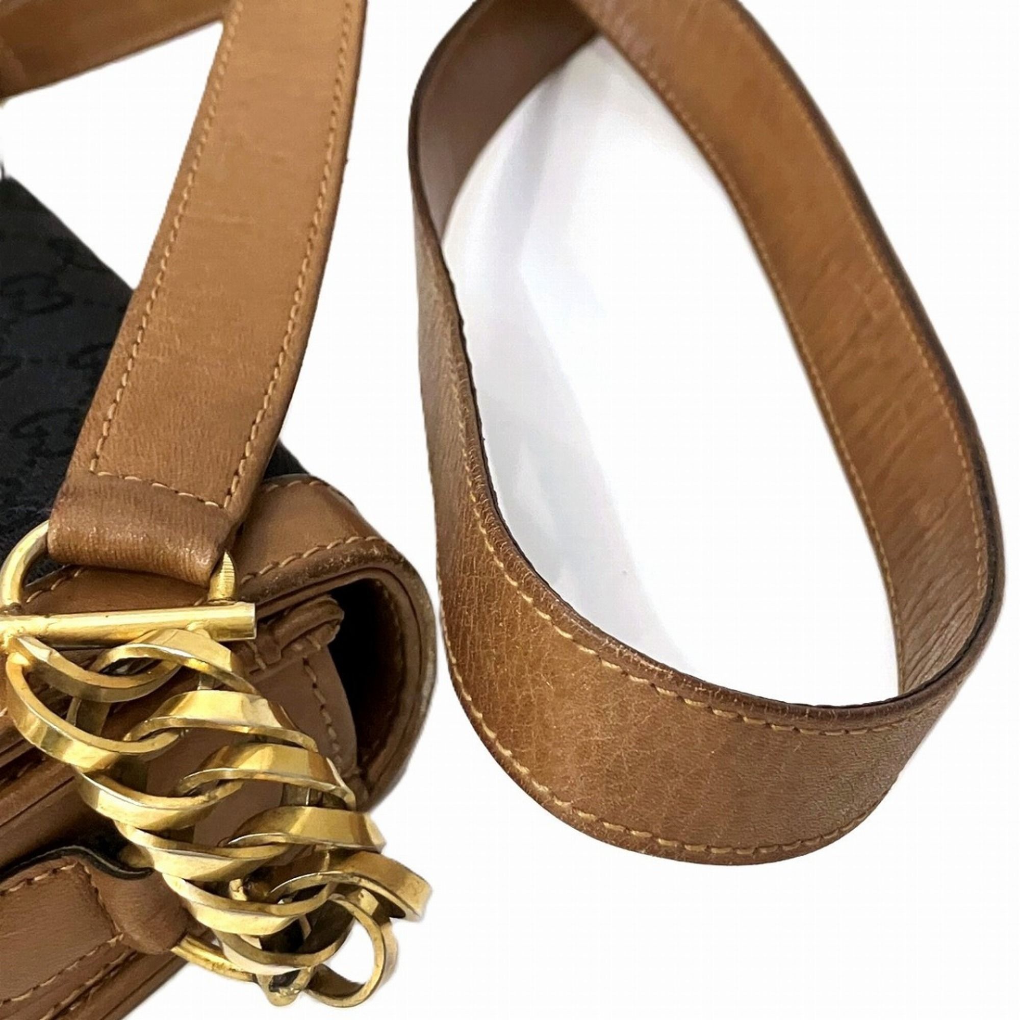 Horsebit Canvas Leather Shoulder Bag (Pre-Owned) - Gucci - Modalova