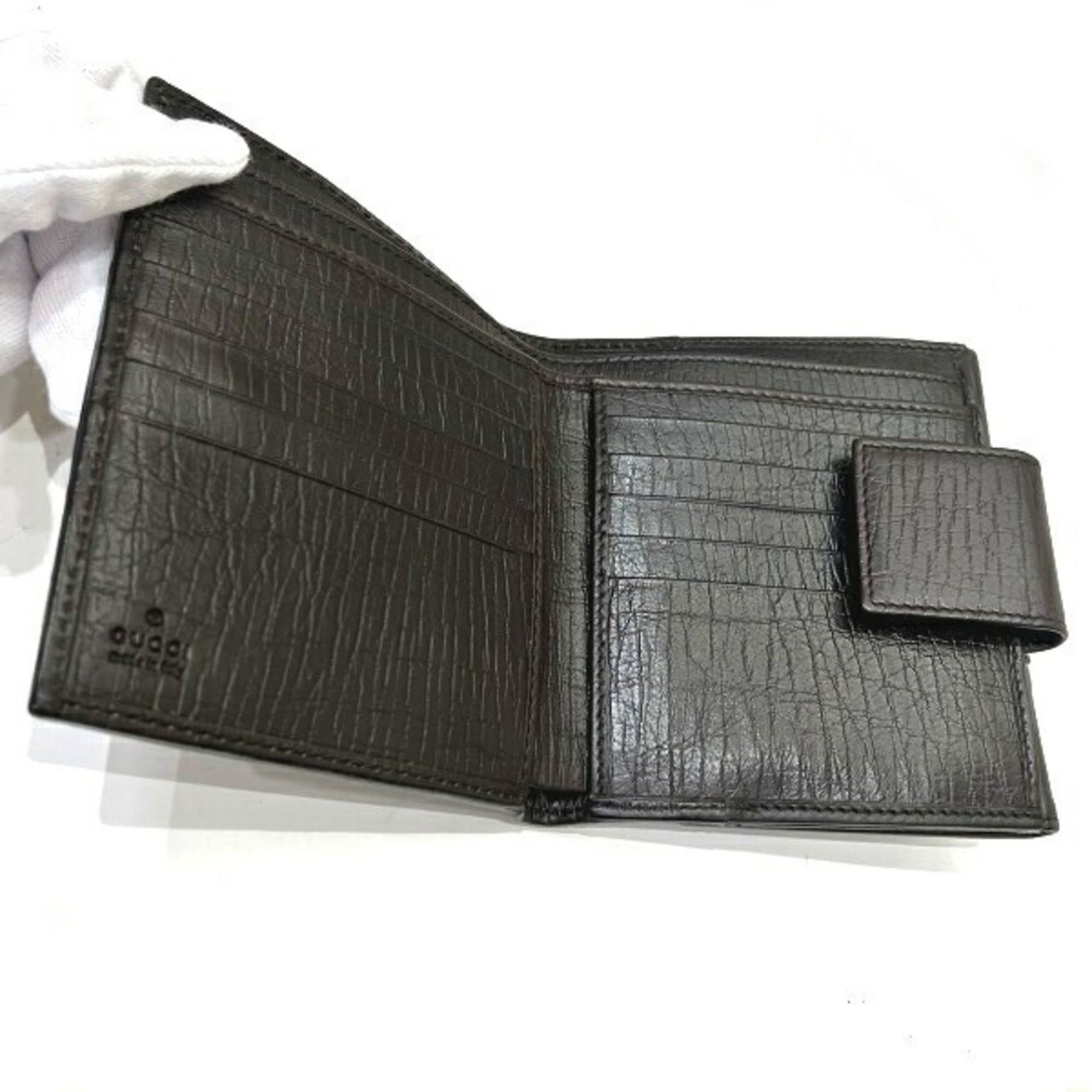Leather Canvas Wallet (Tri-Fold) (Pre-Owned) - Gucci - Modalova