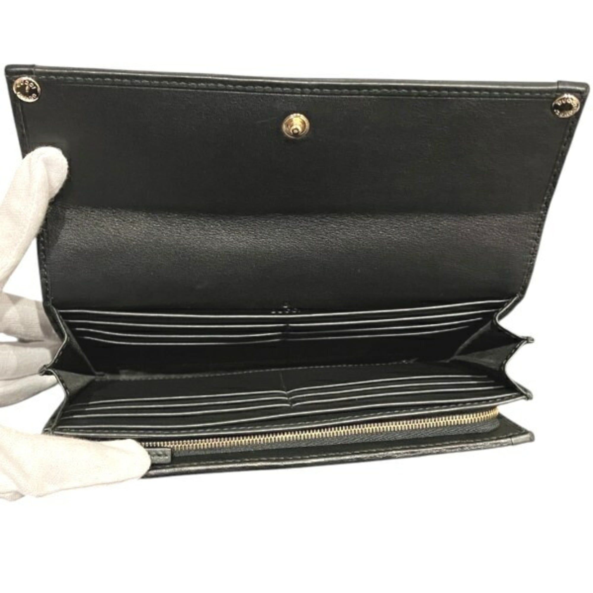 Leather Canvas Long Wallet (Bi-Fold) (Pre-Owned) - Gucci - Modalova