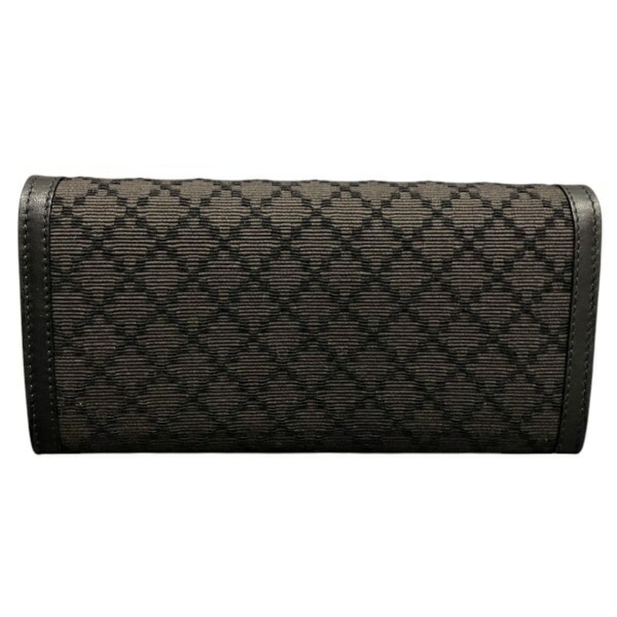 Leather Canvas Long Wallet (Bi-Fold) (Pre-Owned) - Gucci - Modalova