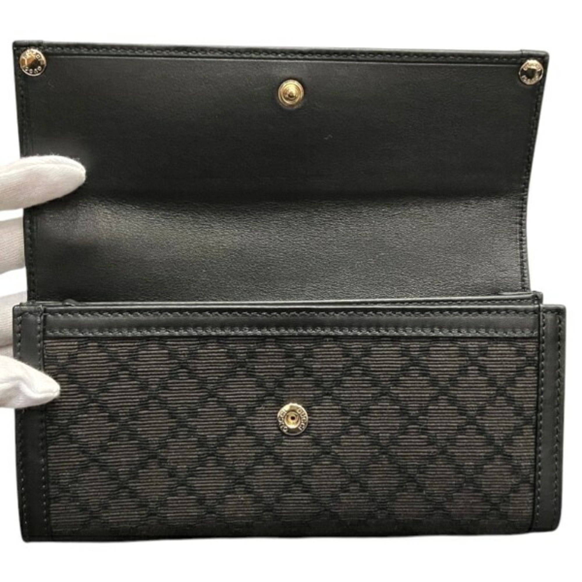 Leather Canvas Long Wallet (Bi-Fold) (Pre-Owned) - Gucci - Modalova