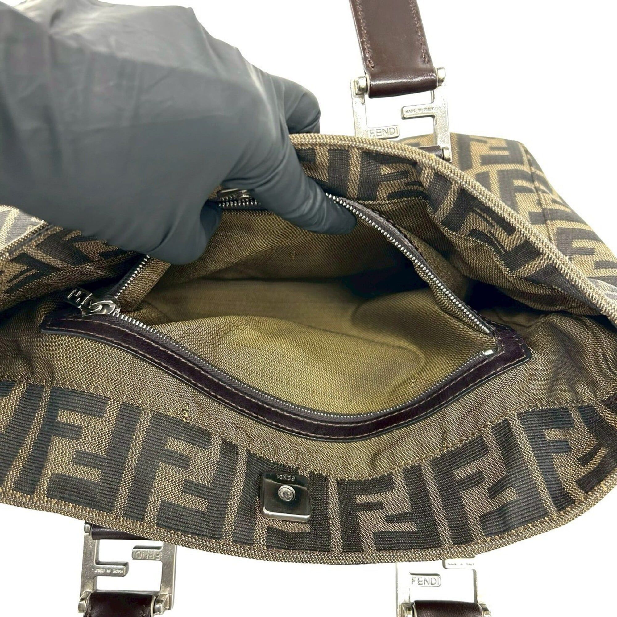 Canvas Leather Handbag Tote Bag (Pre-Owned) - Fendi - Modalova