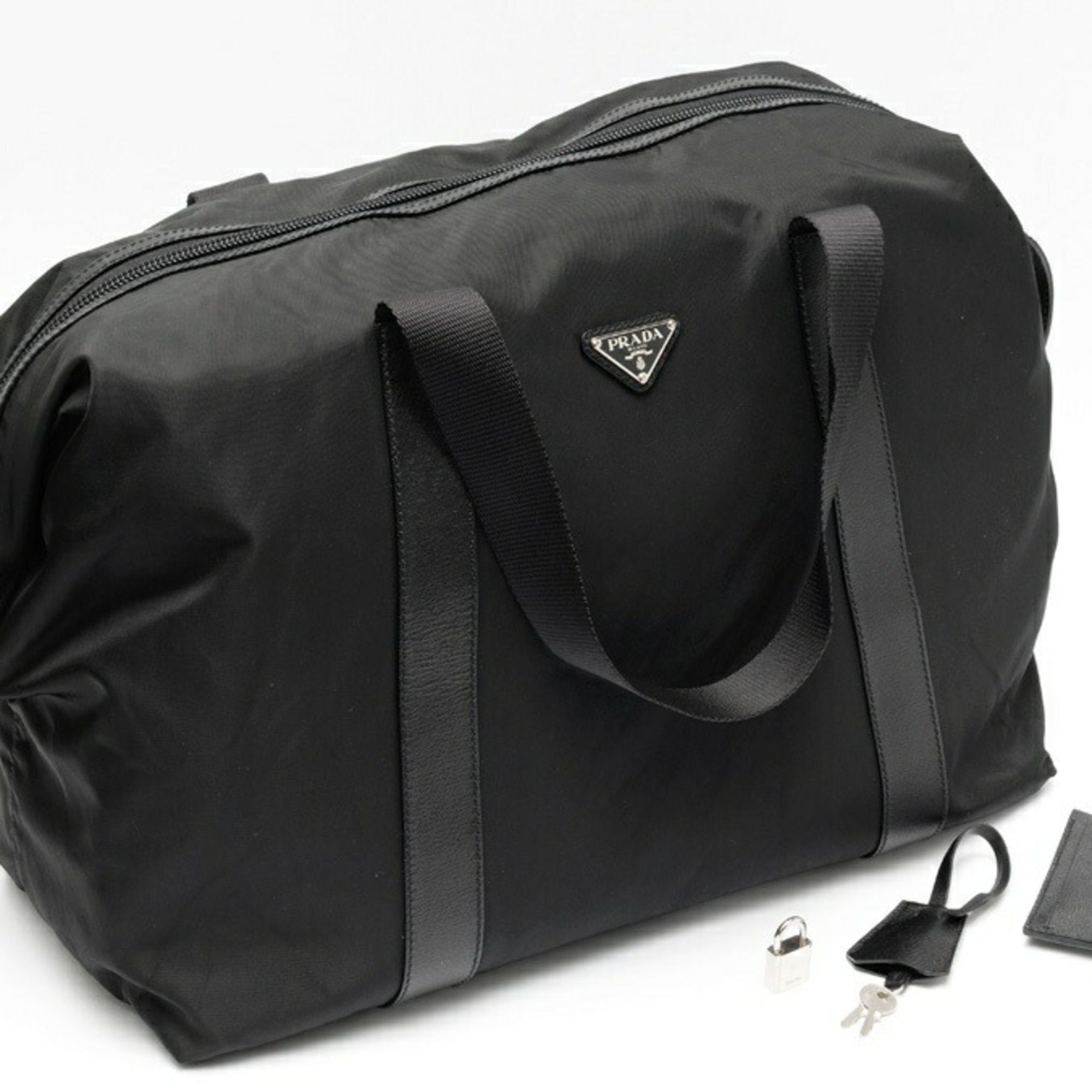 Fabric Leather Boston Bag (Pre-Owned) - Prada - Modalova