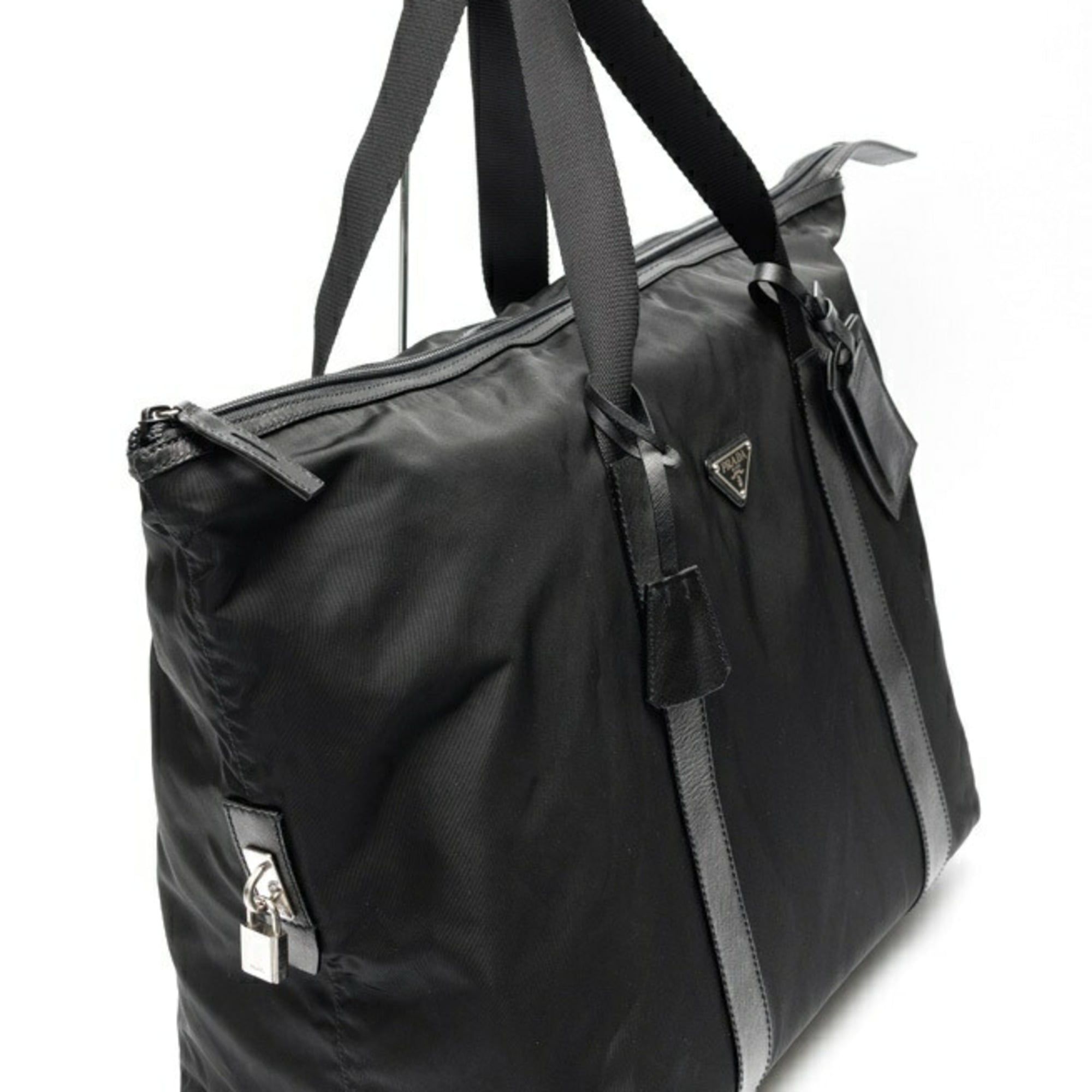 Fabric Leather Boston Bag (Pre-Owned) - Prada - Modalova
