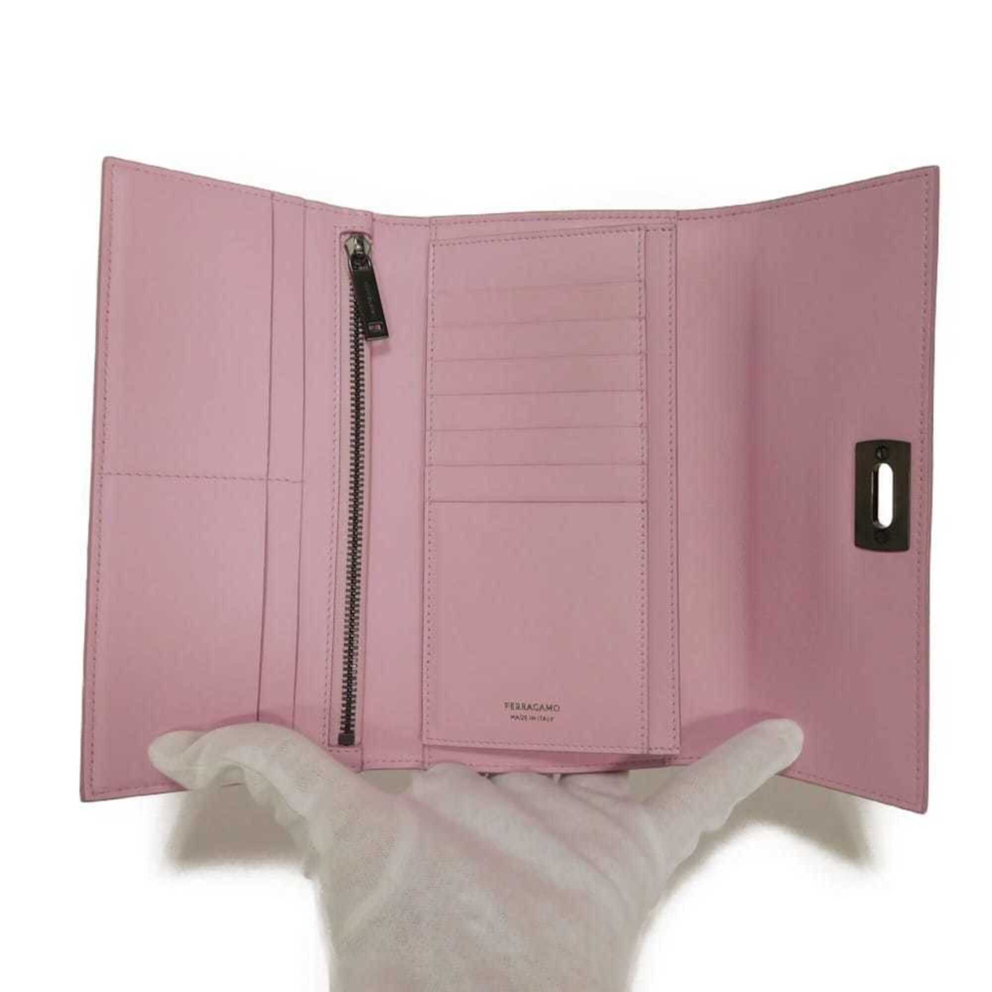 Leather Long Wallet (Tri-Fold) (Pre-Owned) - Salvatore Ferragamo - Modalova
