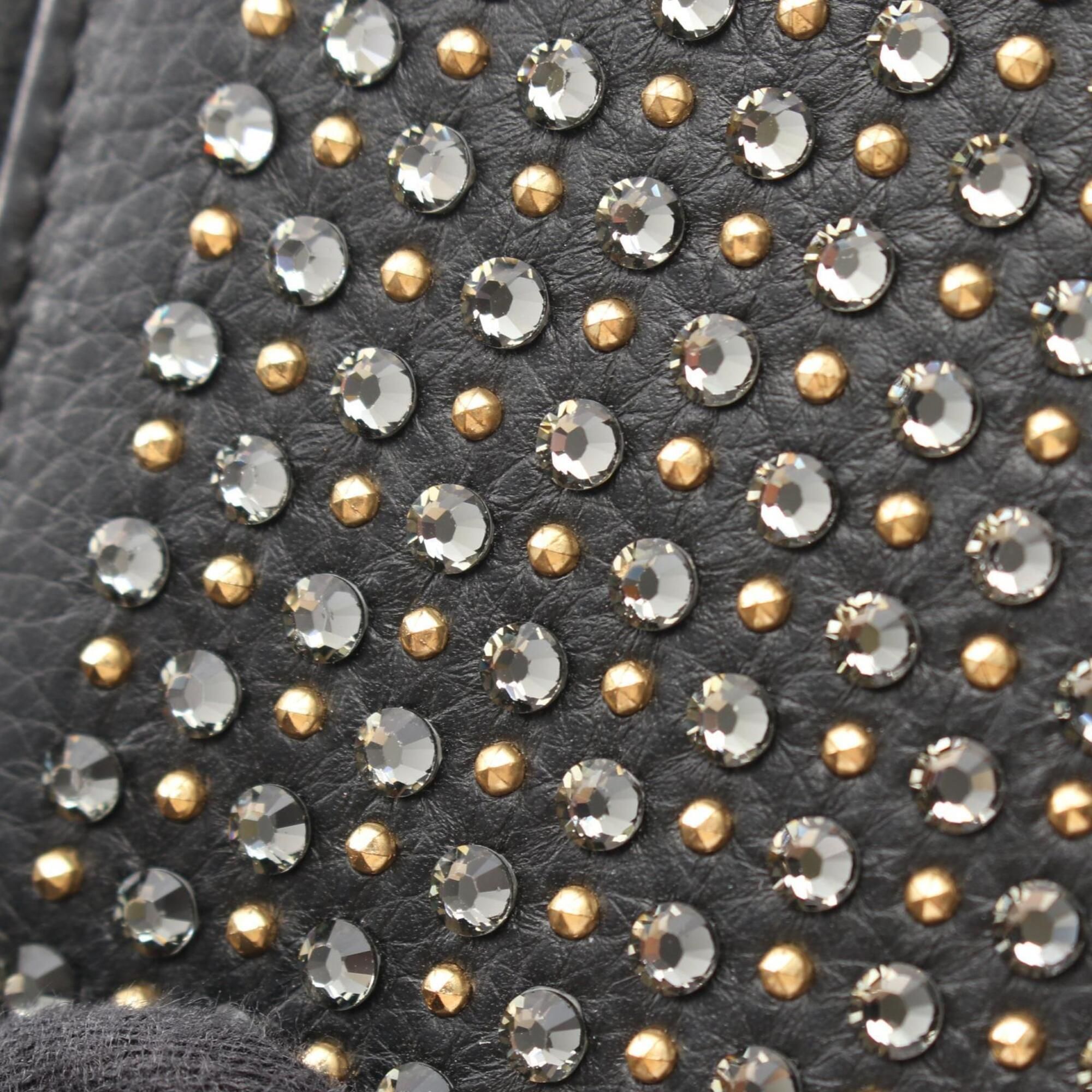 Leather Rhinestone Long Wallet (Bi-Fold) (Pre-Owned) - Chanel - Modalova
