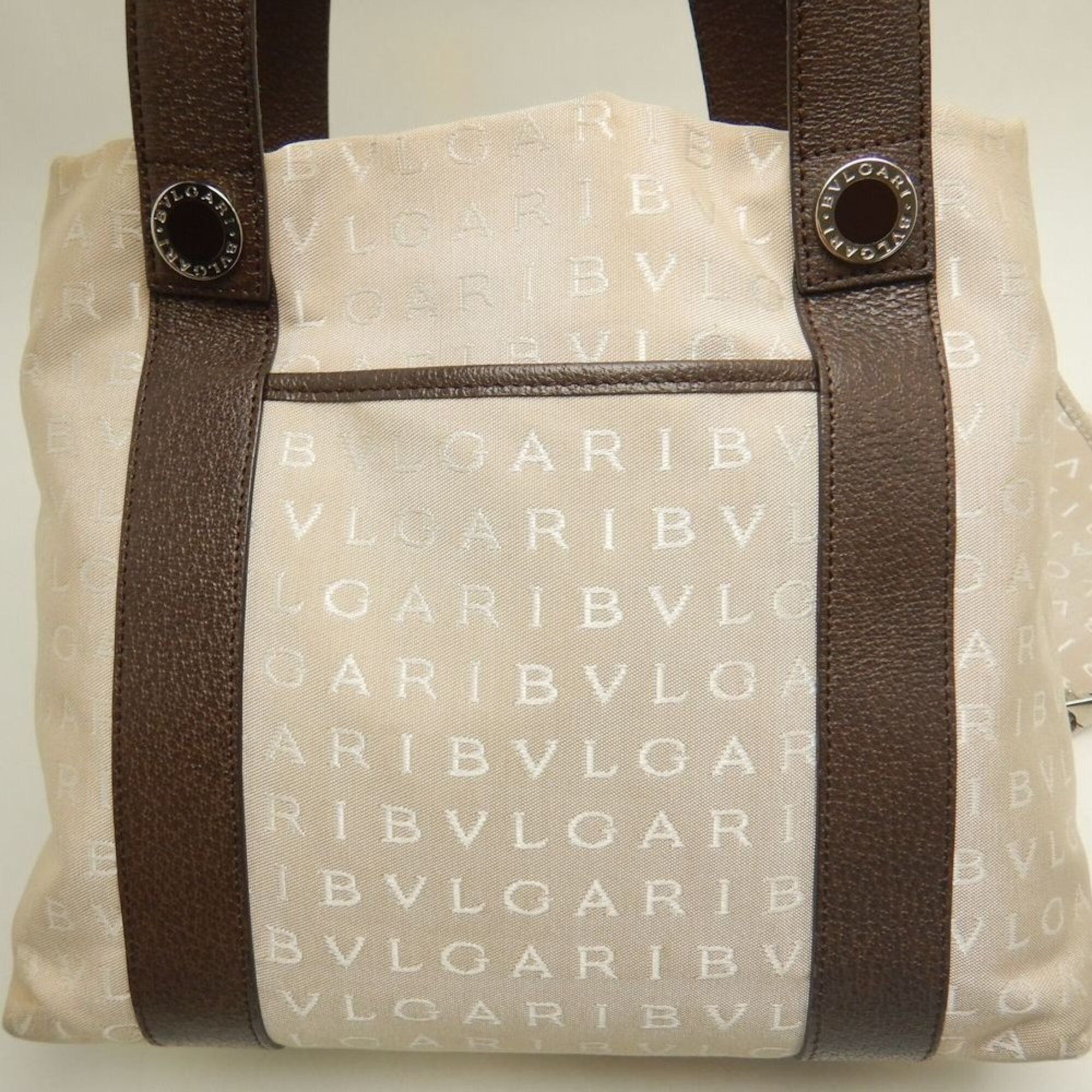 Logomania Canvas Leather Tote Bag (Pre-Owned) - Bvlgari - Modalova