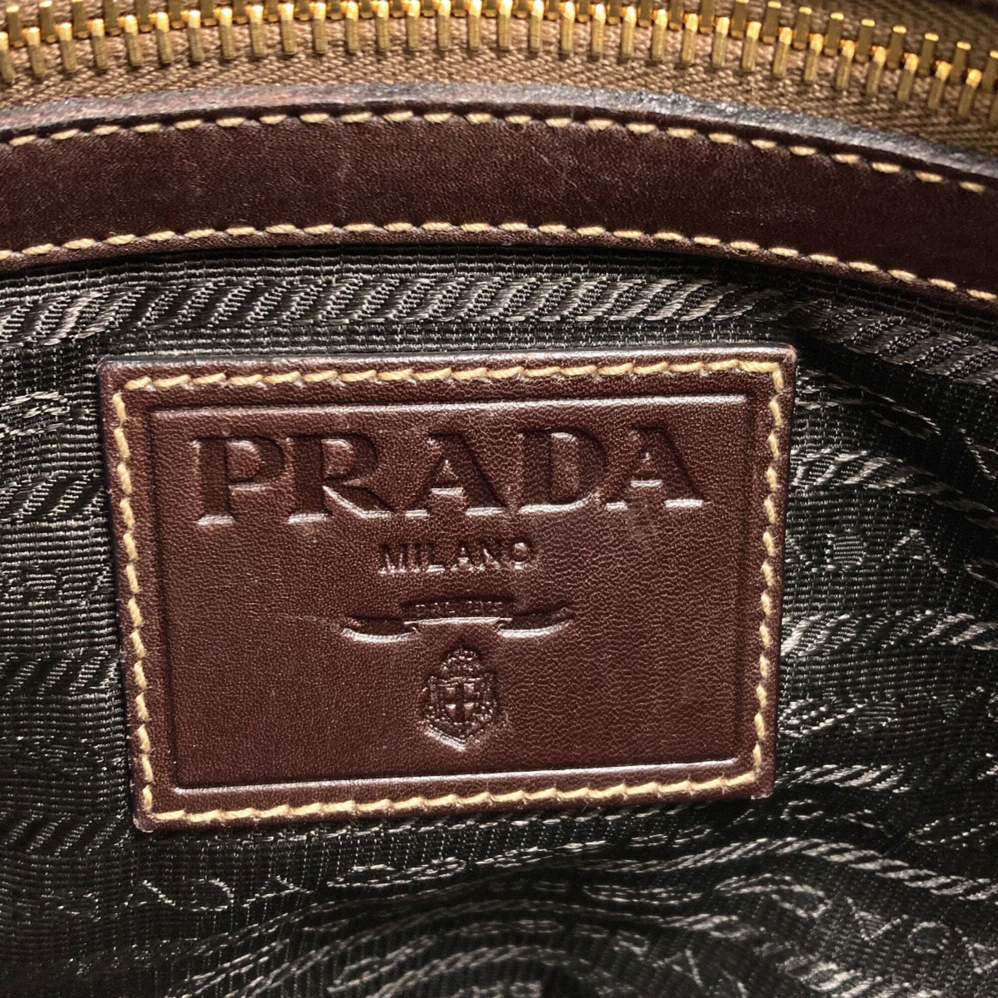 Canvas Leather Shoulder Bag (Pre-Owned) - Prada - Modalova