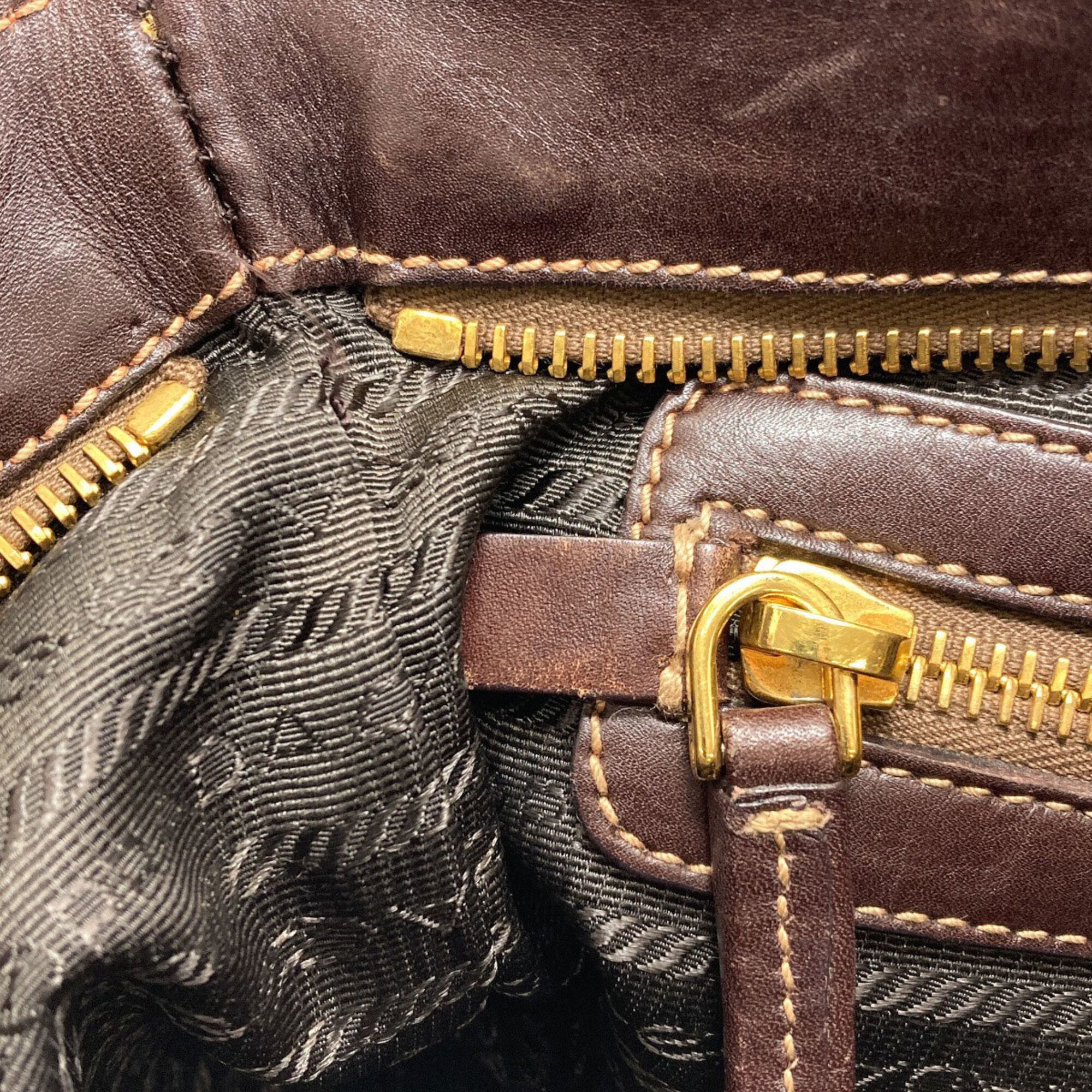 Canvas Leather Shoulder Bag (Pre-Owned) - Prada - Modalova