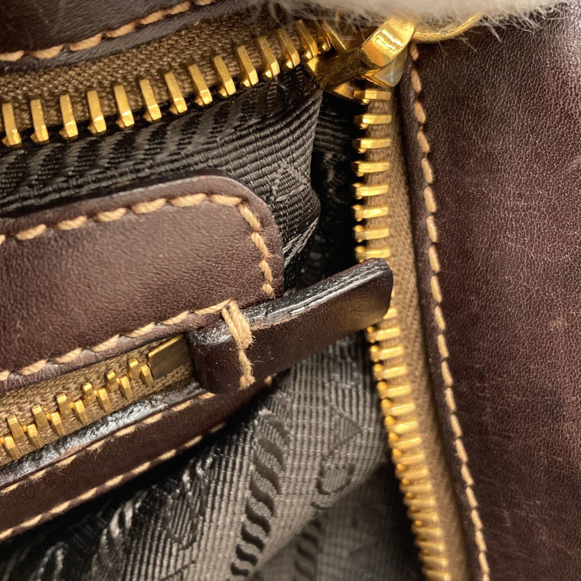 Canvas Leather Shoulder Bag (Pre-Owned) - Prada - Modalova
