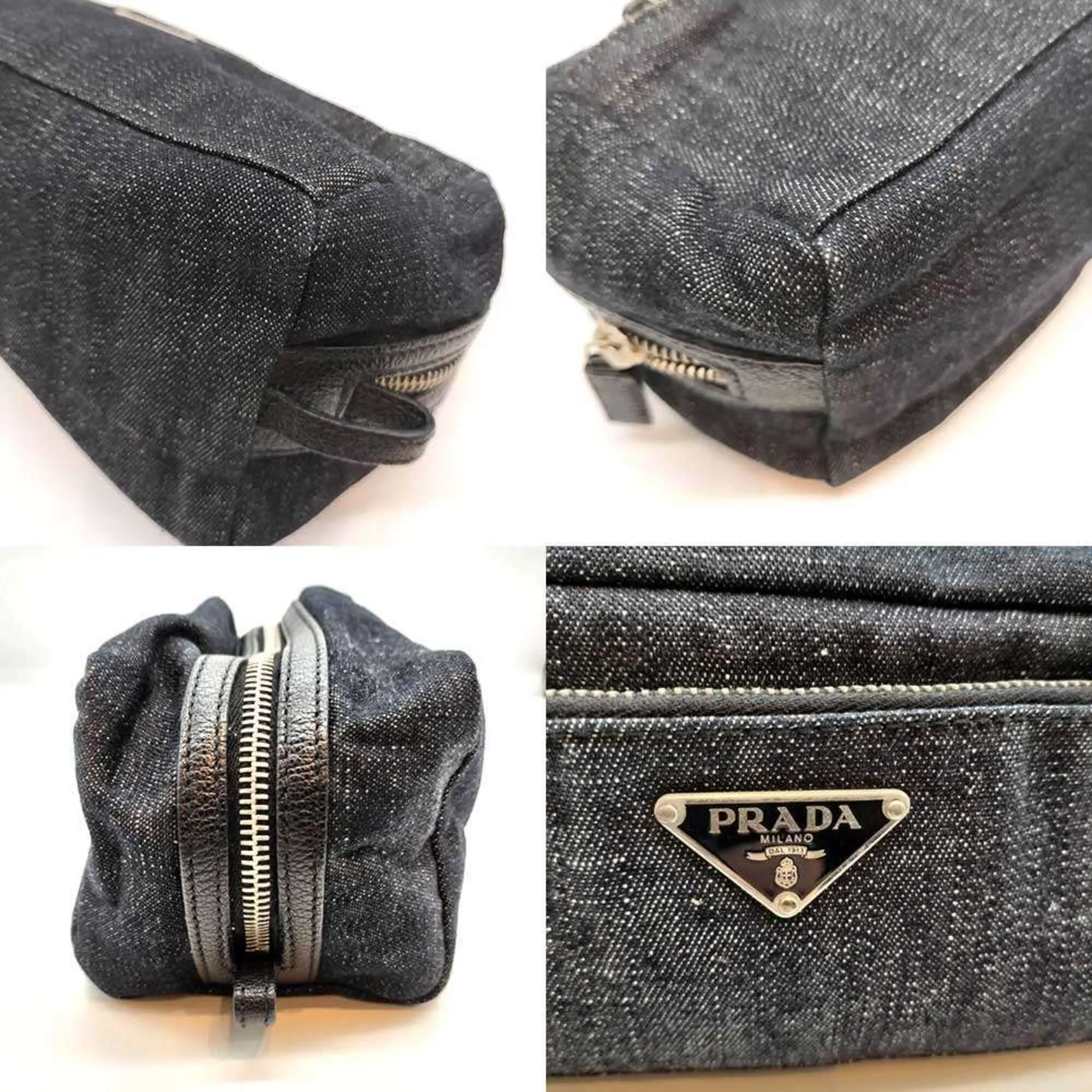 Prada Navy Denim Pouch (Pre-Owned) - Prada - Modalova