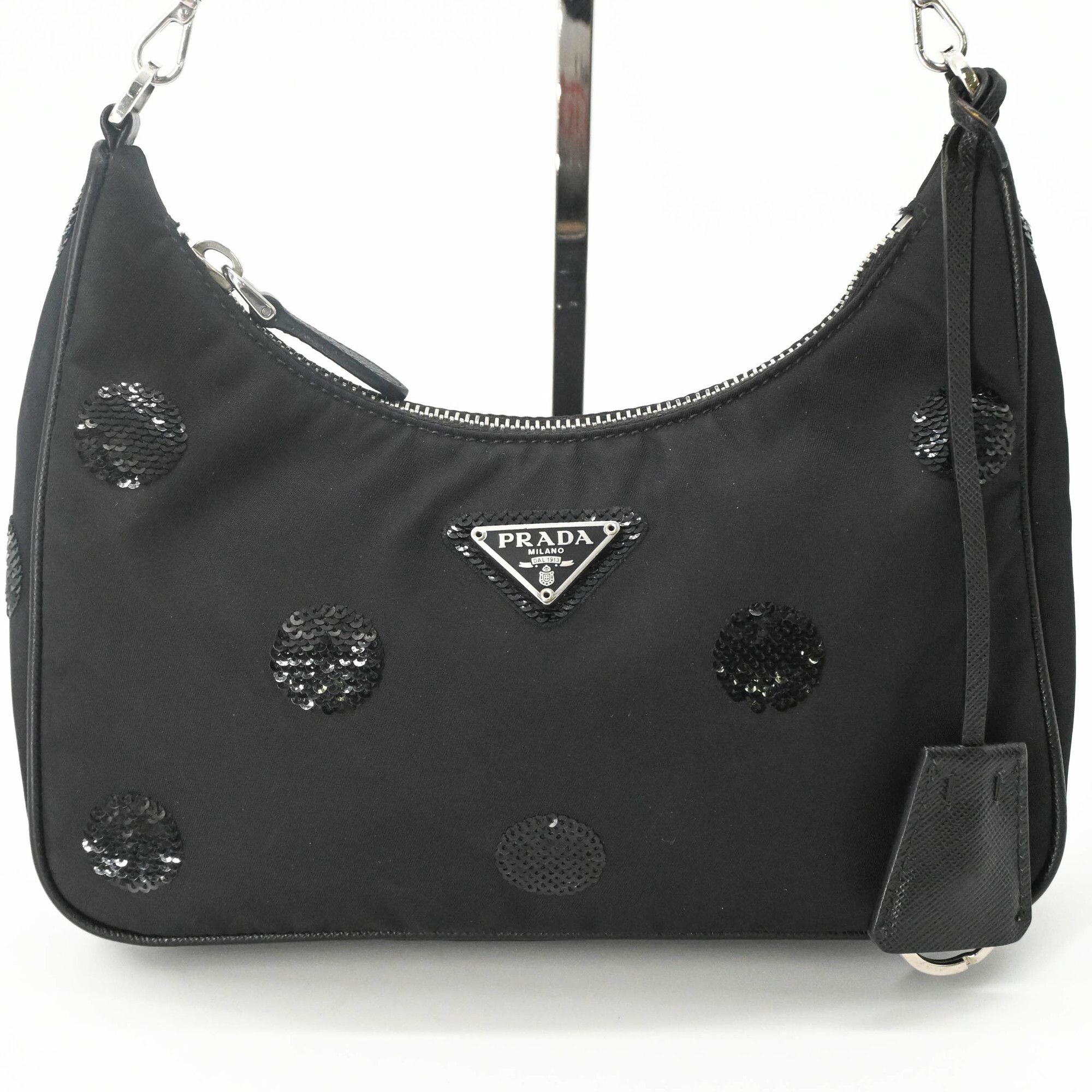 Nylon Leather Spangles Handbag Shoulder Bag (Pre-Owned) - Prada - Modalova