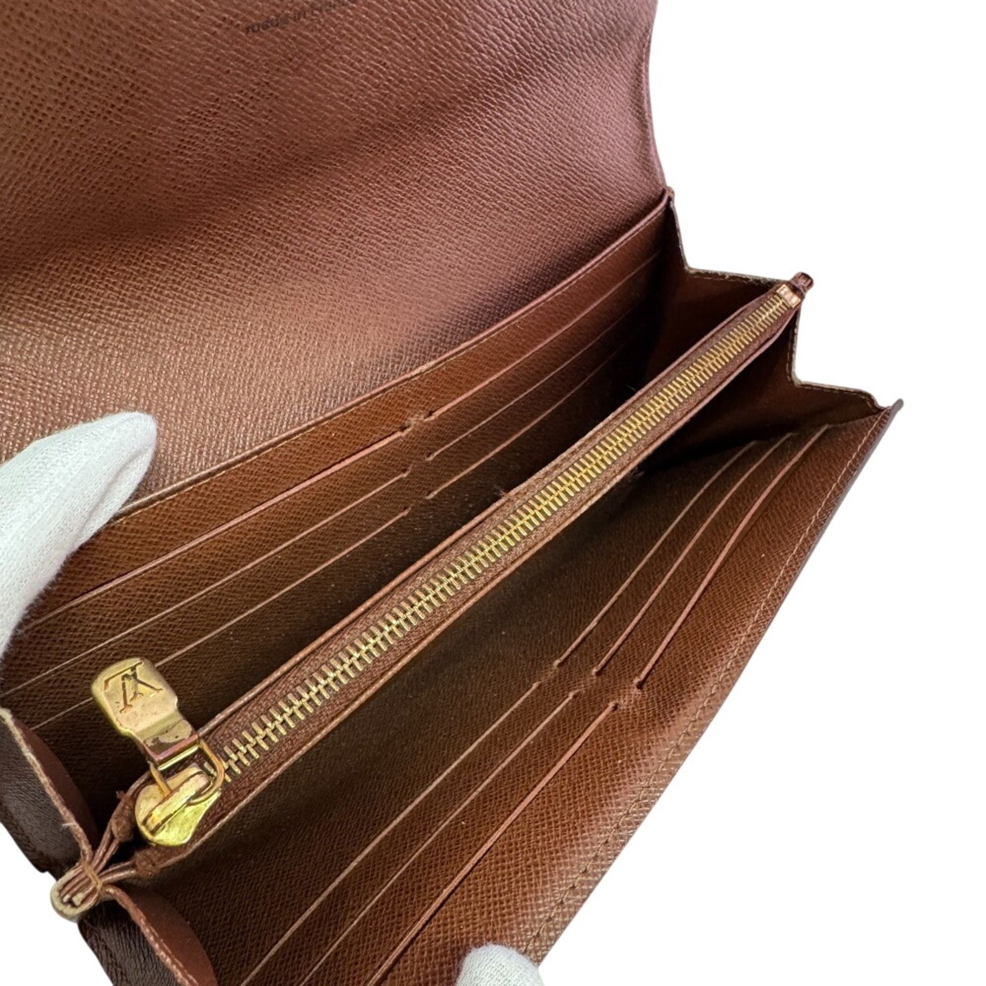 Monogram Leather Long Wallet (Bi-Fold) (Pre-Owned) - Louis Vuitton - Modalova