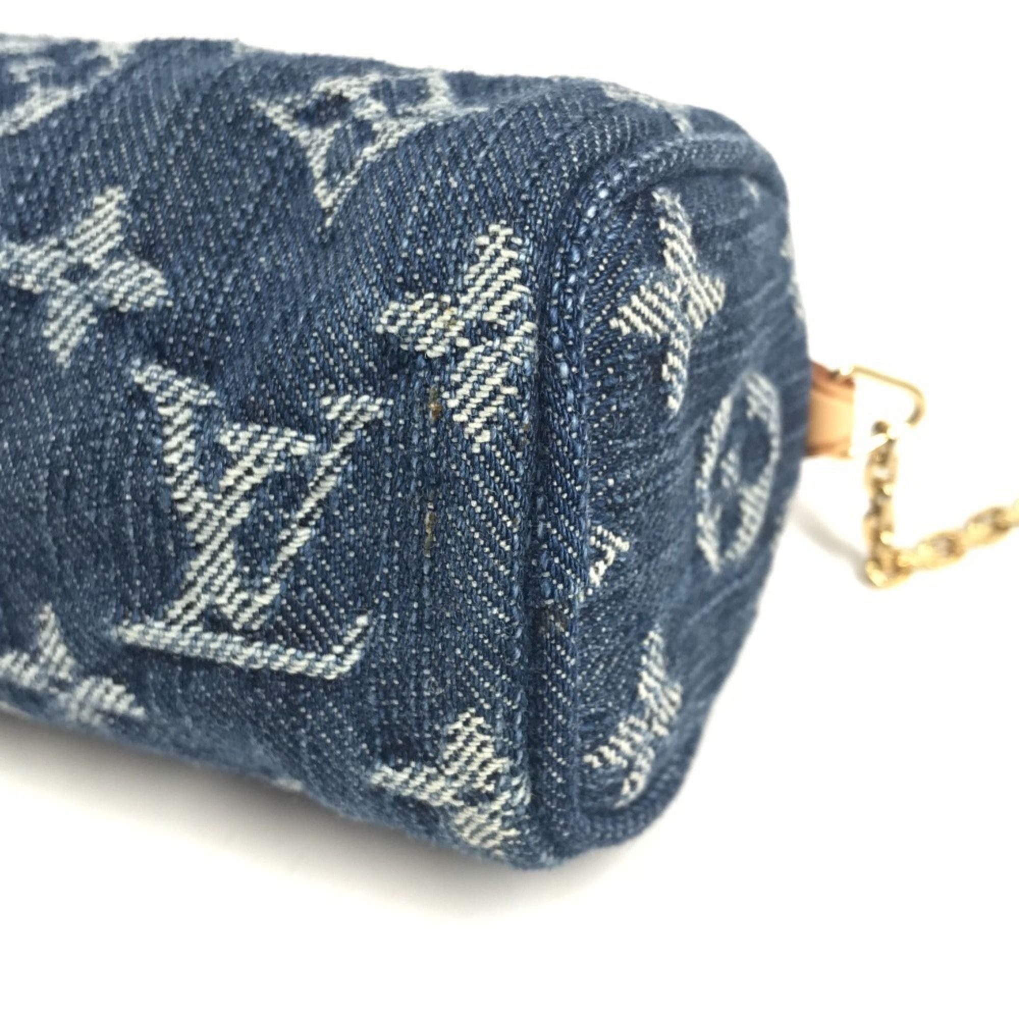 Monogram Denim Monogram Denim Coin Purse/Coin Case (Pre-Owned) - Louis Vuitton - Modalova