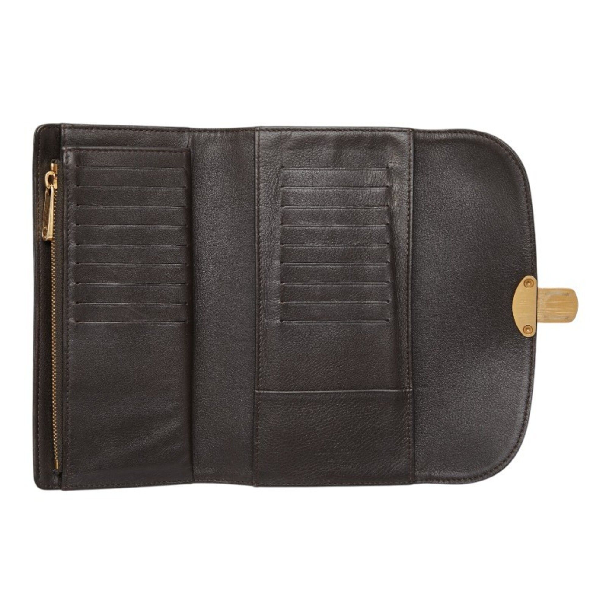Monogram Leather Long Wallet (Tri-Fold) (Pre-Owned) - Louis Vuitton - Modalova