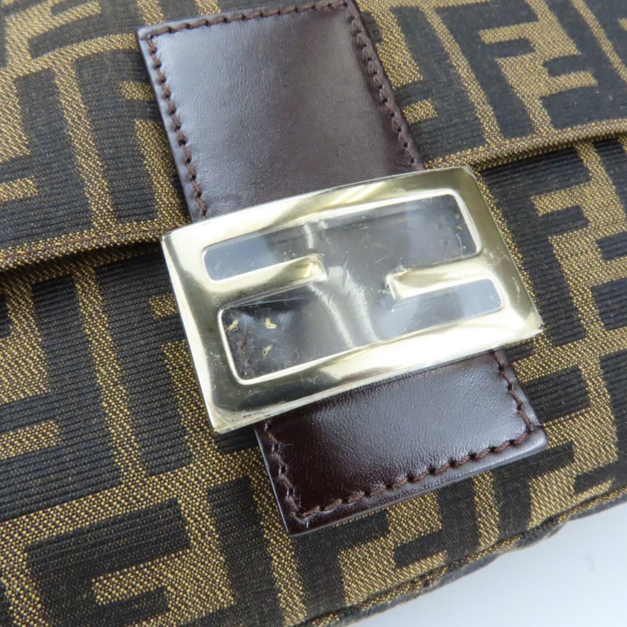 Zucca Canvas Leather Shoulder Bag (Pre-Owned) - Fendi - Modalova