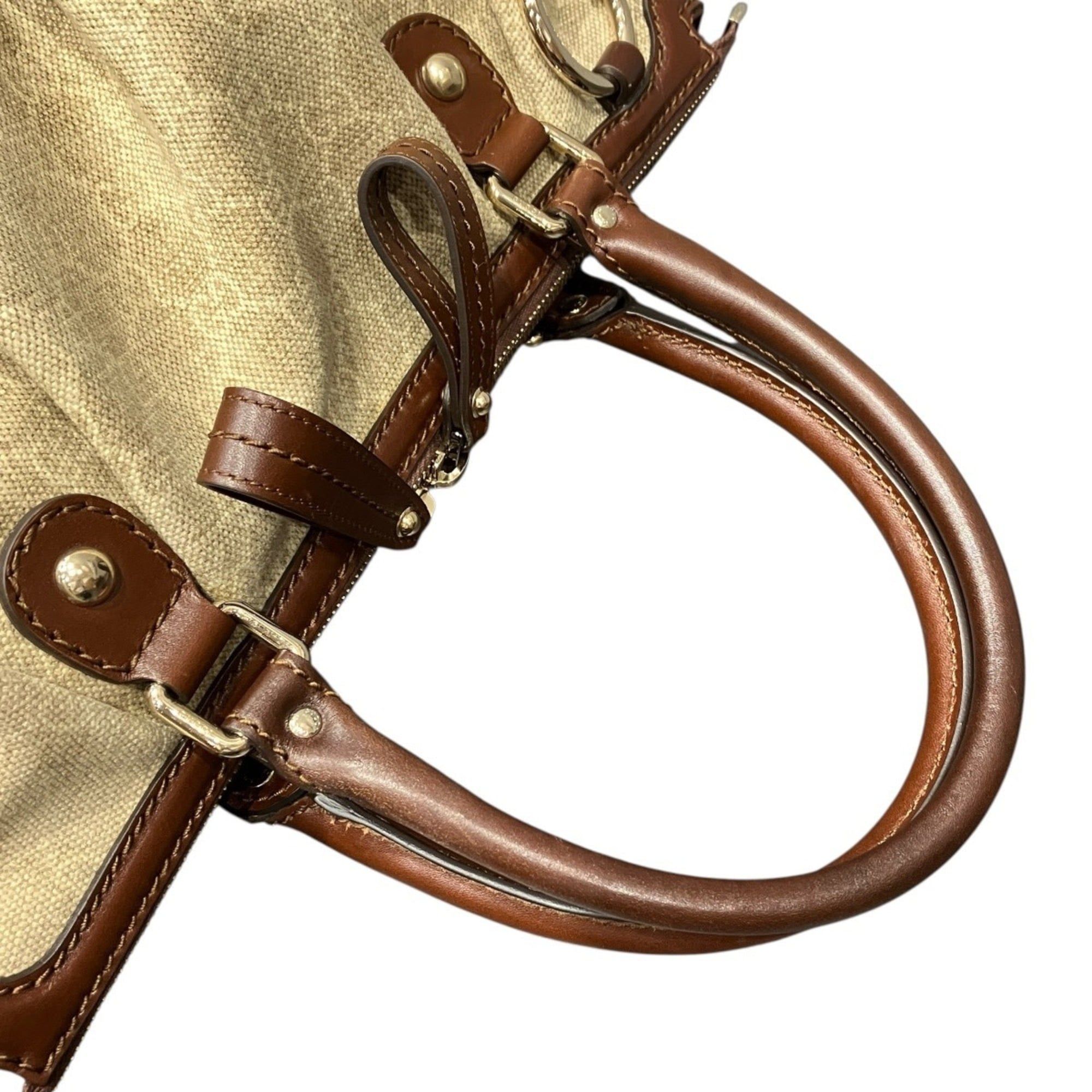 Canvas Leather Handbag (Pre-Owned) - Gucci - Modalova