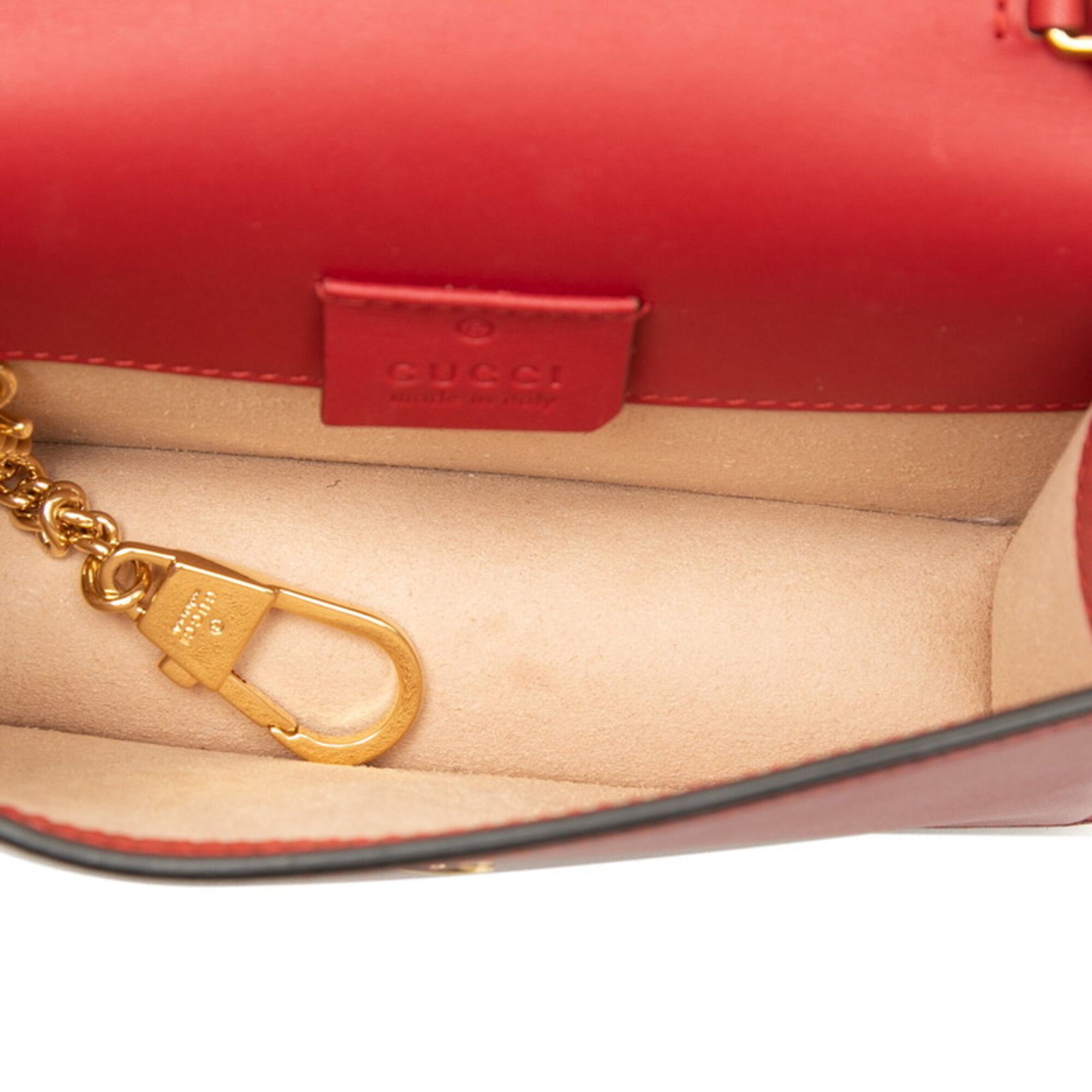 Red Leather Shoulder Bag (Pre-Owned) - Gucci - Modalova