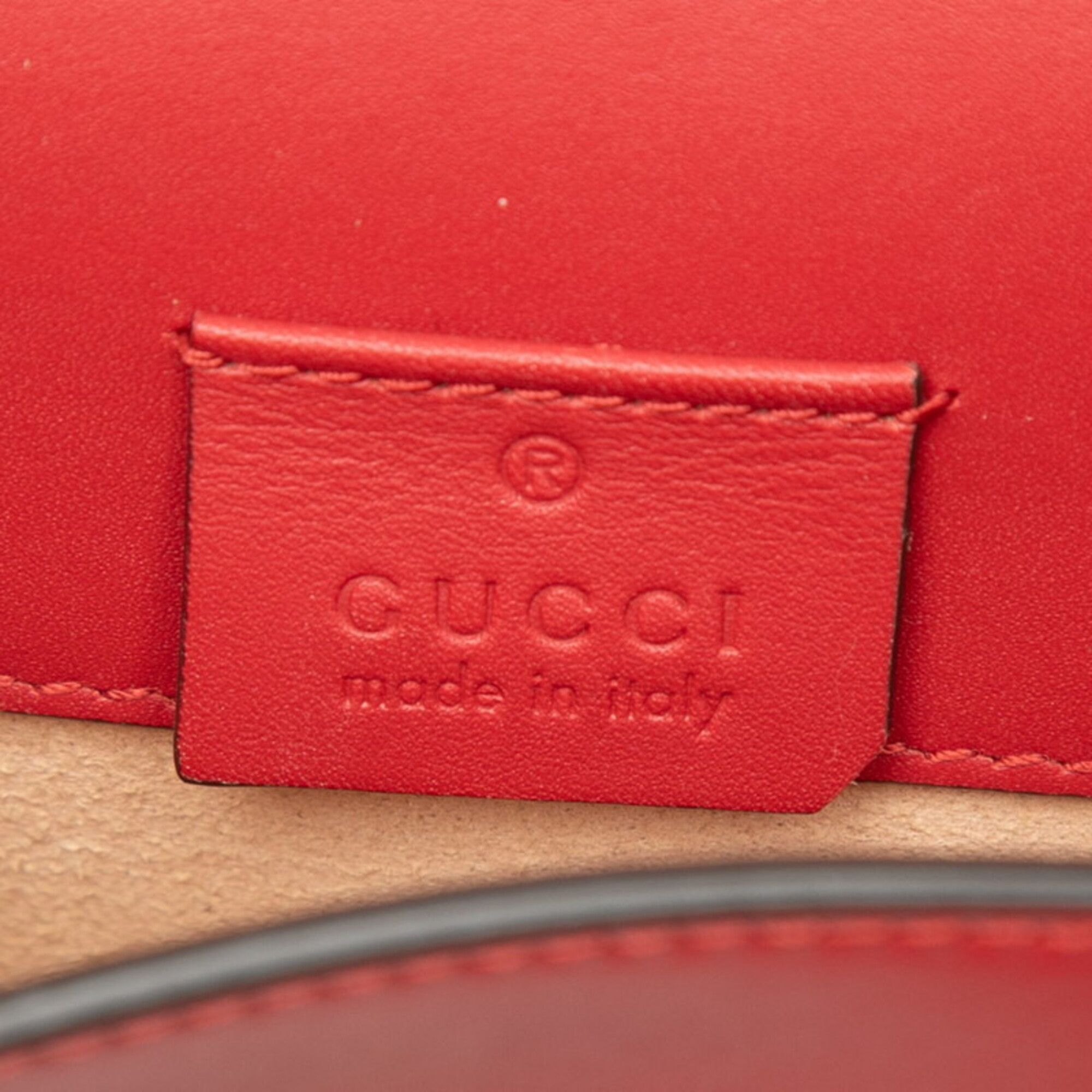 Red Leather Shoulder Bag (Pre-Owned) - Gucci - Modalova