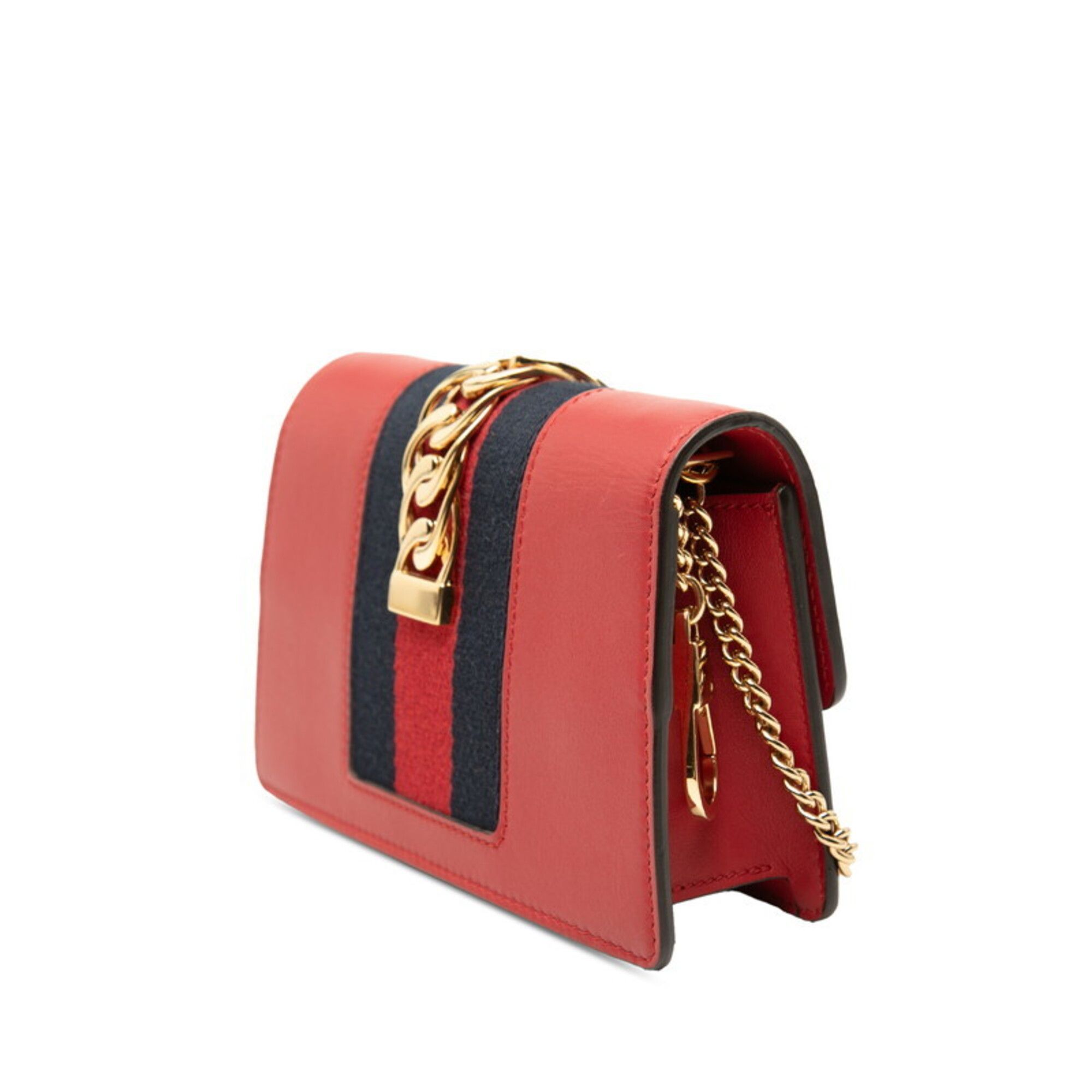 Red Leather Shoulder Bag (Pre-Owned) - Gucci - Modalova