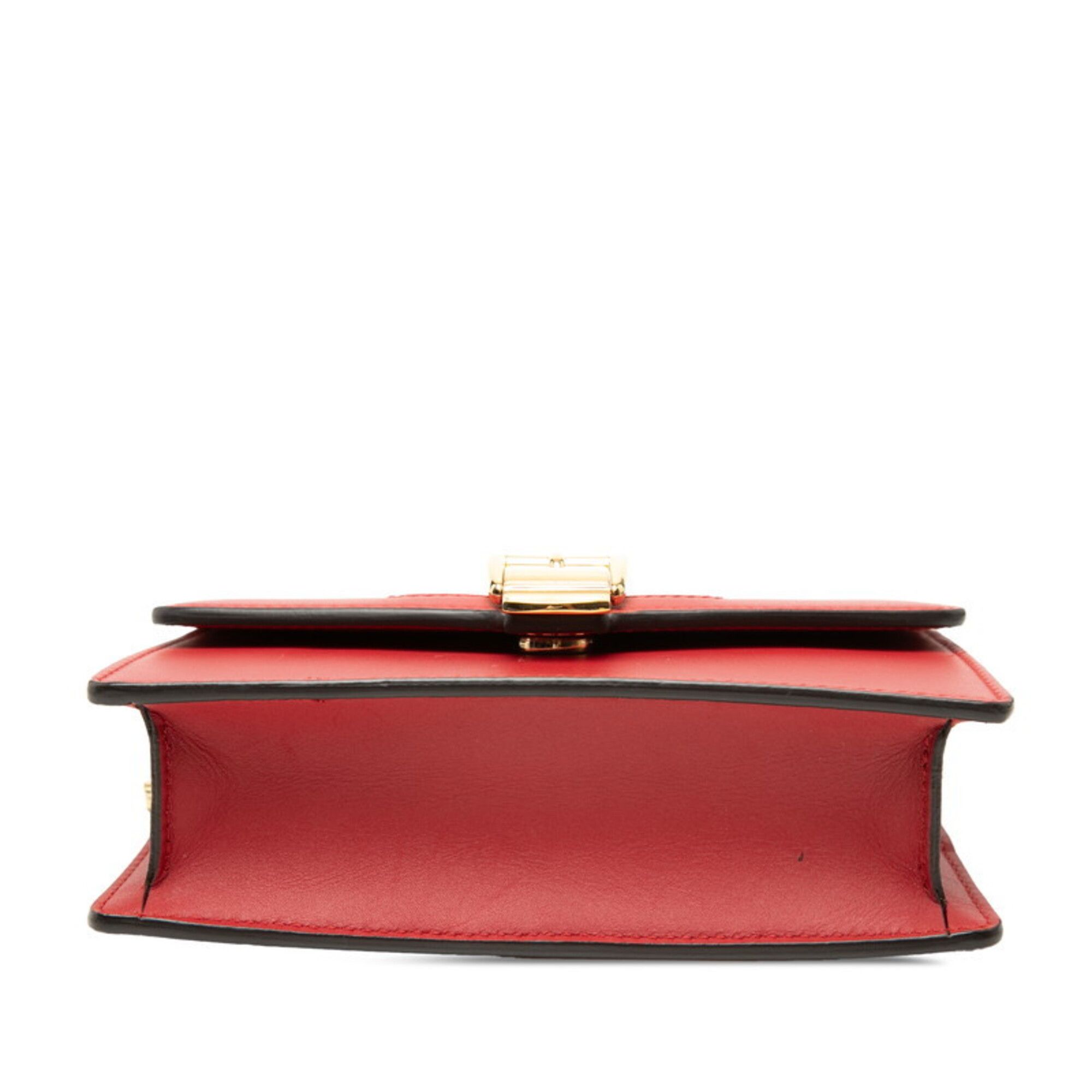 Red Leather Shoulder Bag (Pre-Owned) - Gucci - Modalova