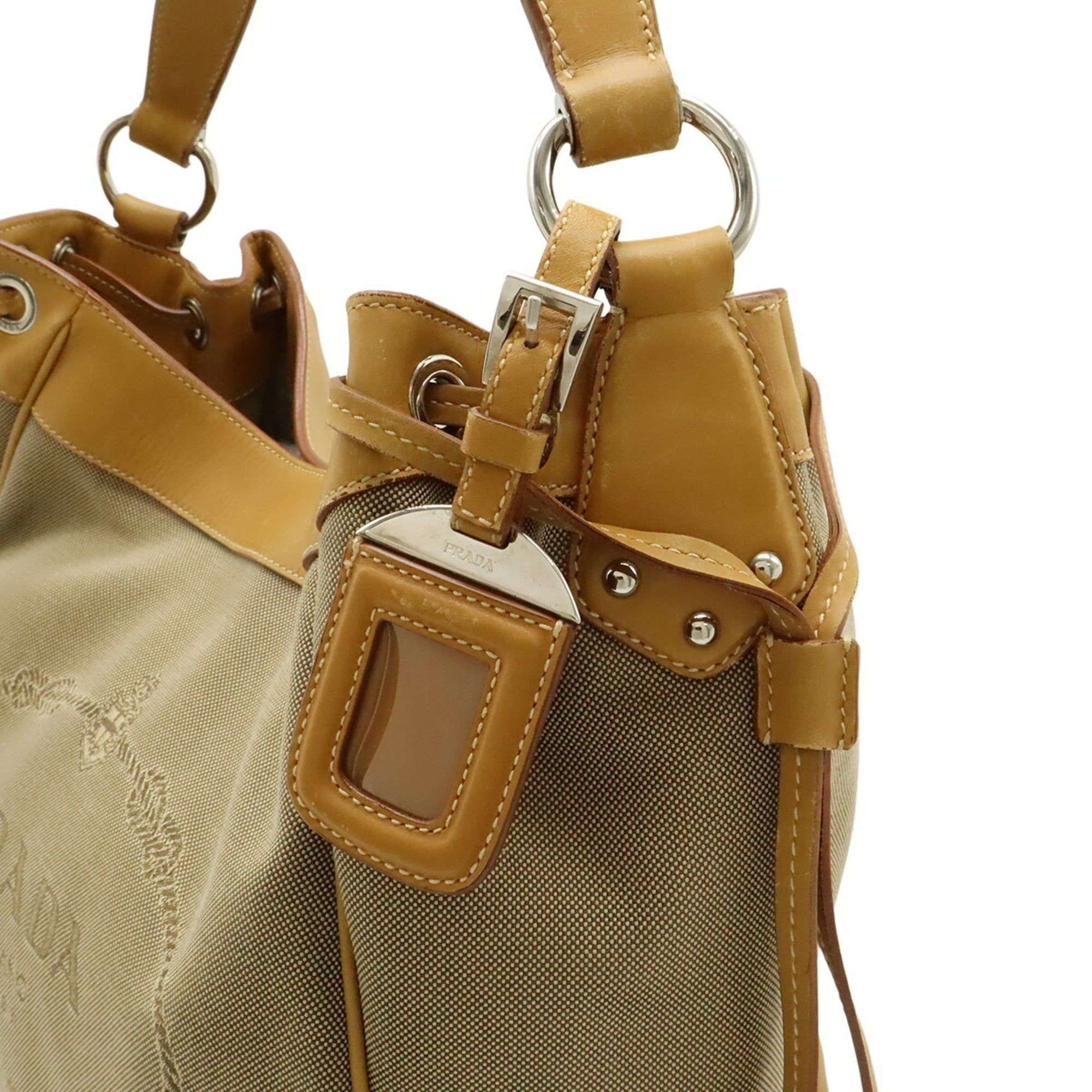Canvas Leather Shoulder Bag (Pre-Owned) - Prada - Modalova