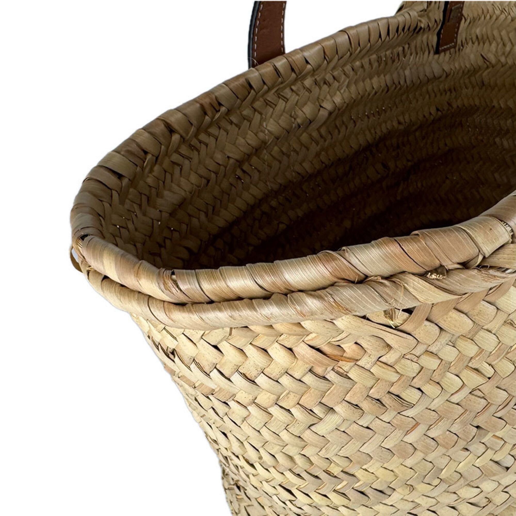Raffia Leather Basket Handbag (Pre-Owned) - Loewe - Modalova