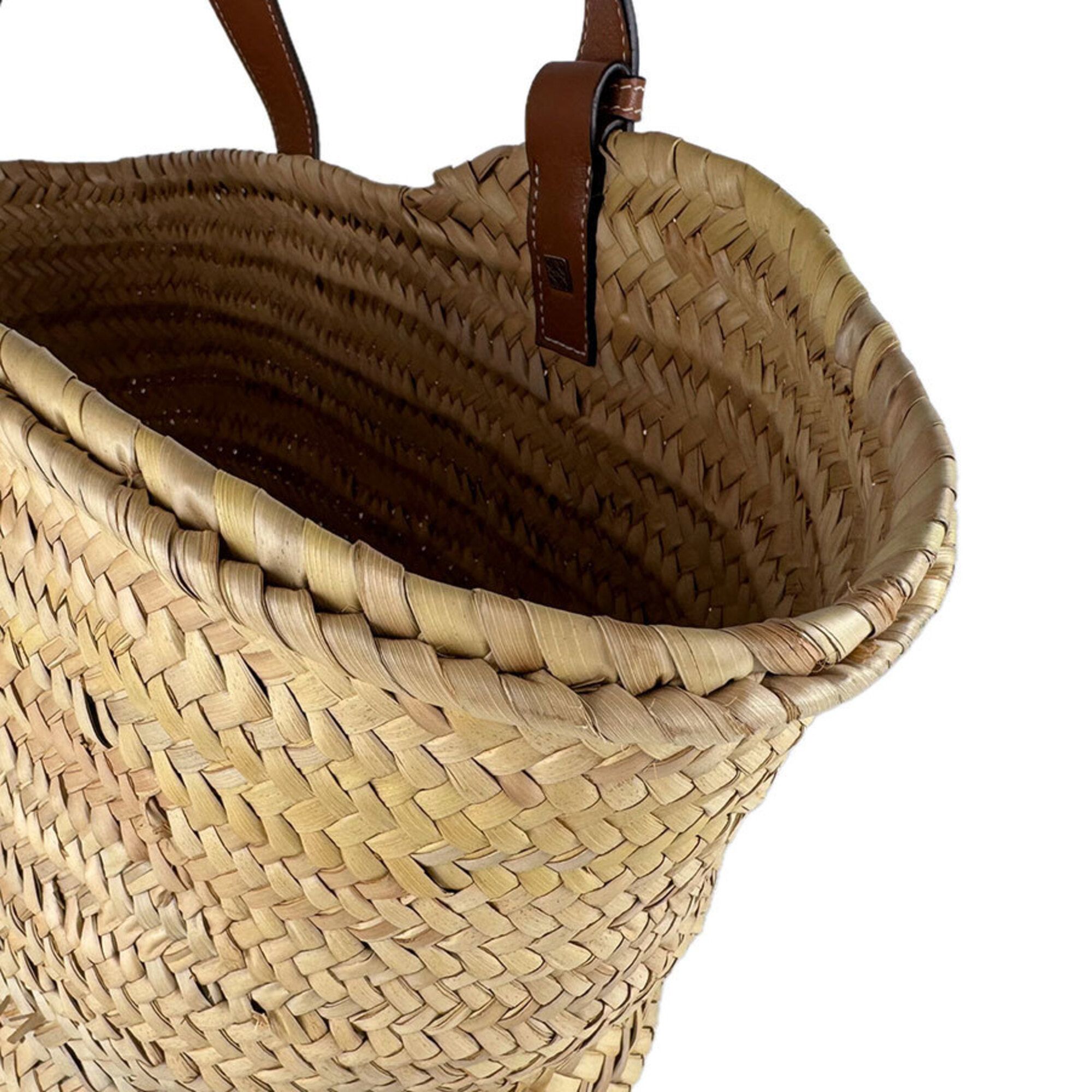 Raffia Leather Basket Handbag (Pre-Owned) - Loewe - Modalova