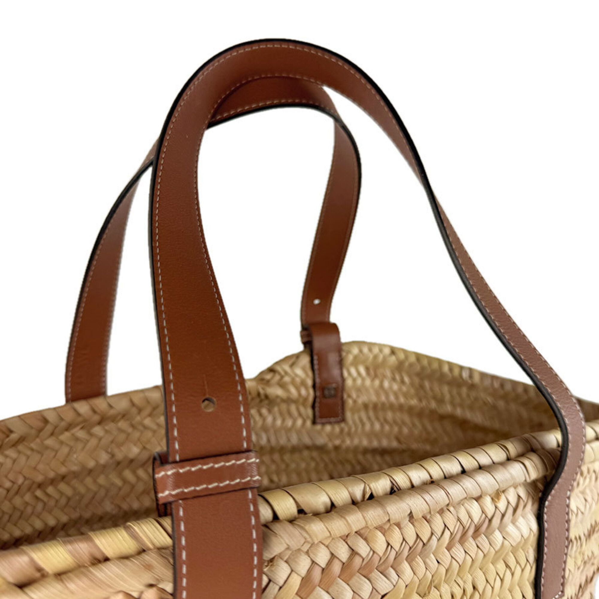Raffia Leather Basket Handbag (Pre-Owned) - Loewe - Modalova