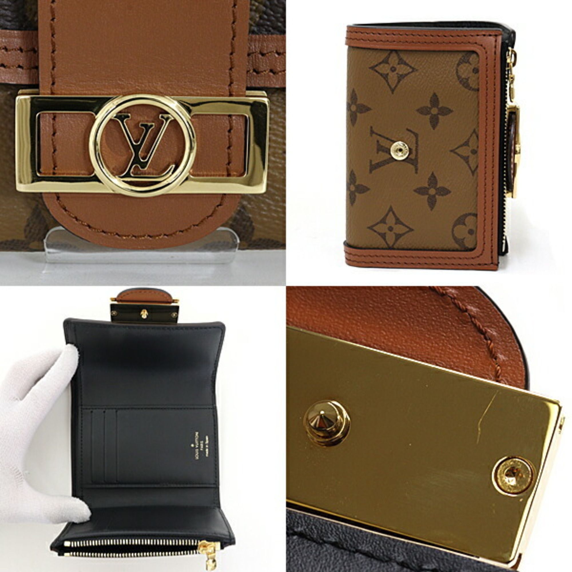 Monogram Reverse Light Monogram Reverse Monogram Canvas Leather Wallet (Tri-Fold) (Pre-Owned) - Louis Vuitton - Modalova