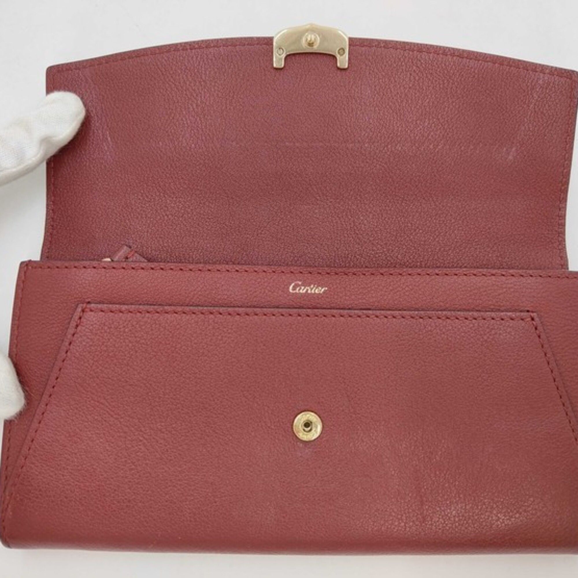 Leather Long Wallet (Tri-Fold) (Pre-Owned) - Cartier - Modalova