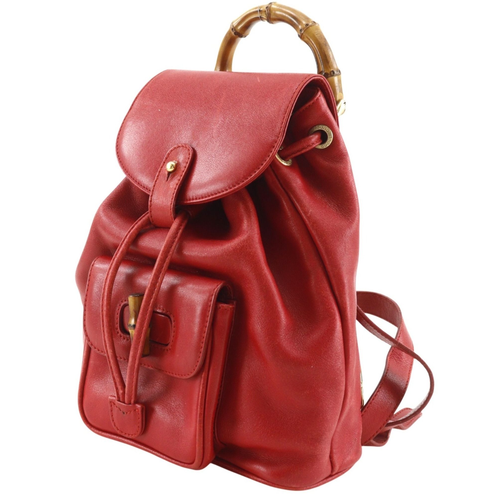 Bamboo Leather Backpack (Pre-Owned) - Gucci - Modalova