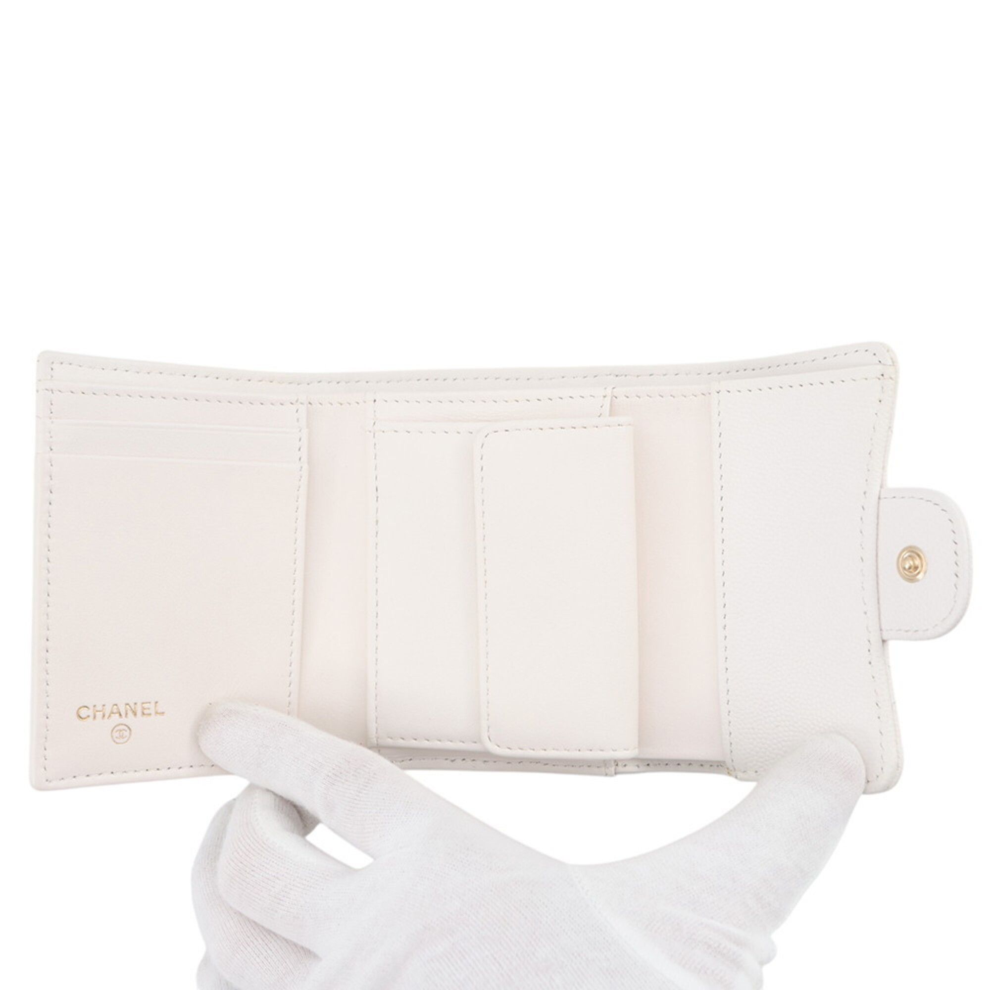 Grained Calfskin Wallet (Tri-Fold) (Pre-Owned) - Chanel - Modalova