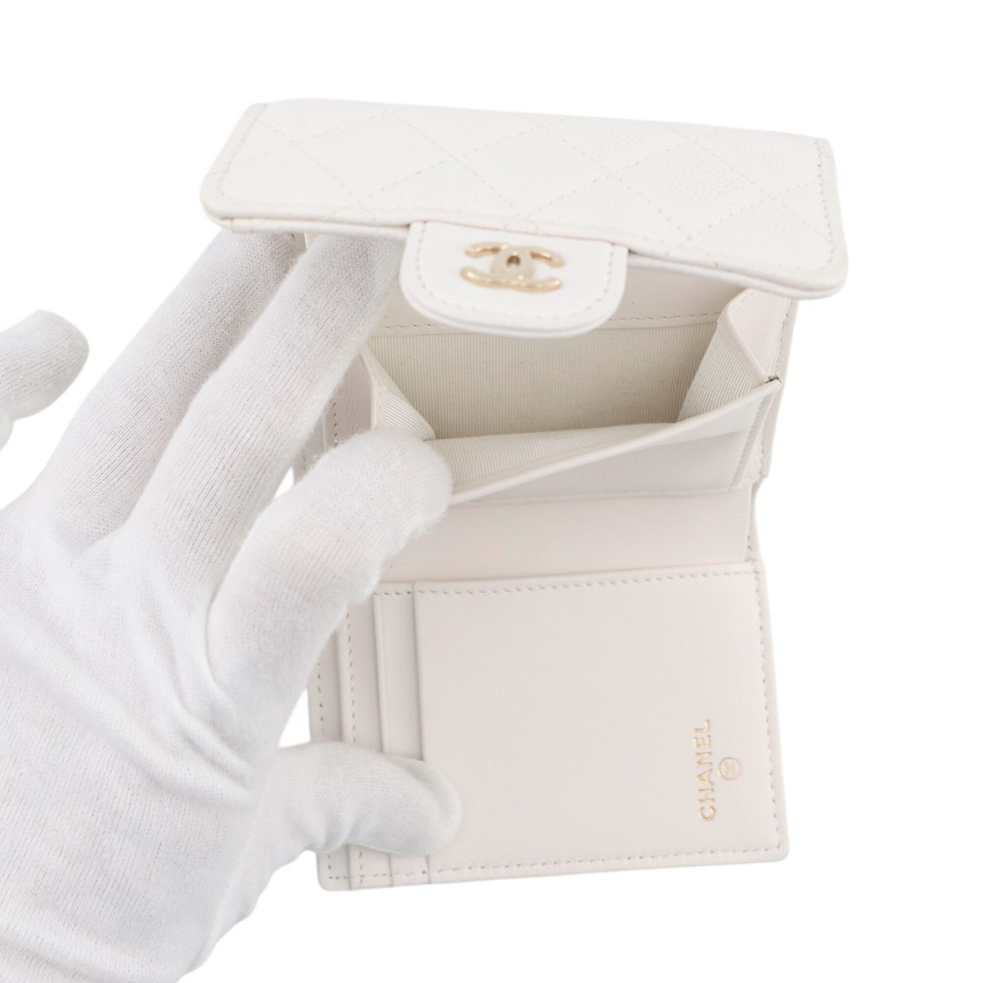 Grained Calfskin Wallet (Tri-Fold) (Pre-Owned) - Chanel - Modalova