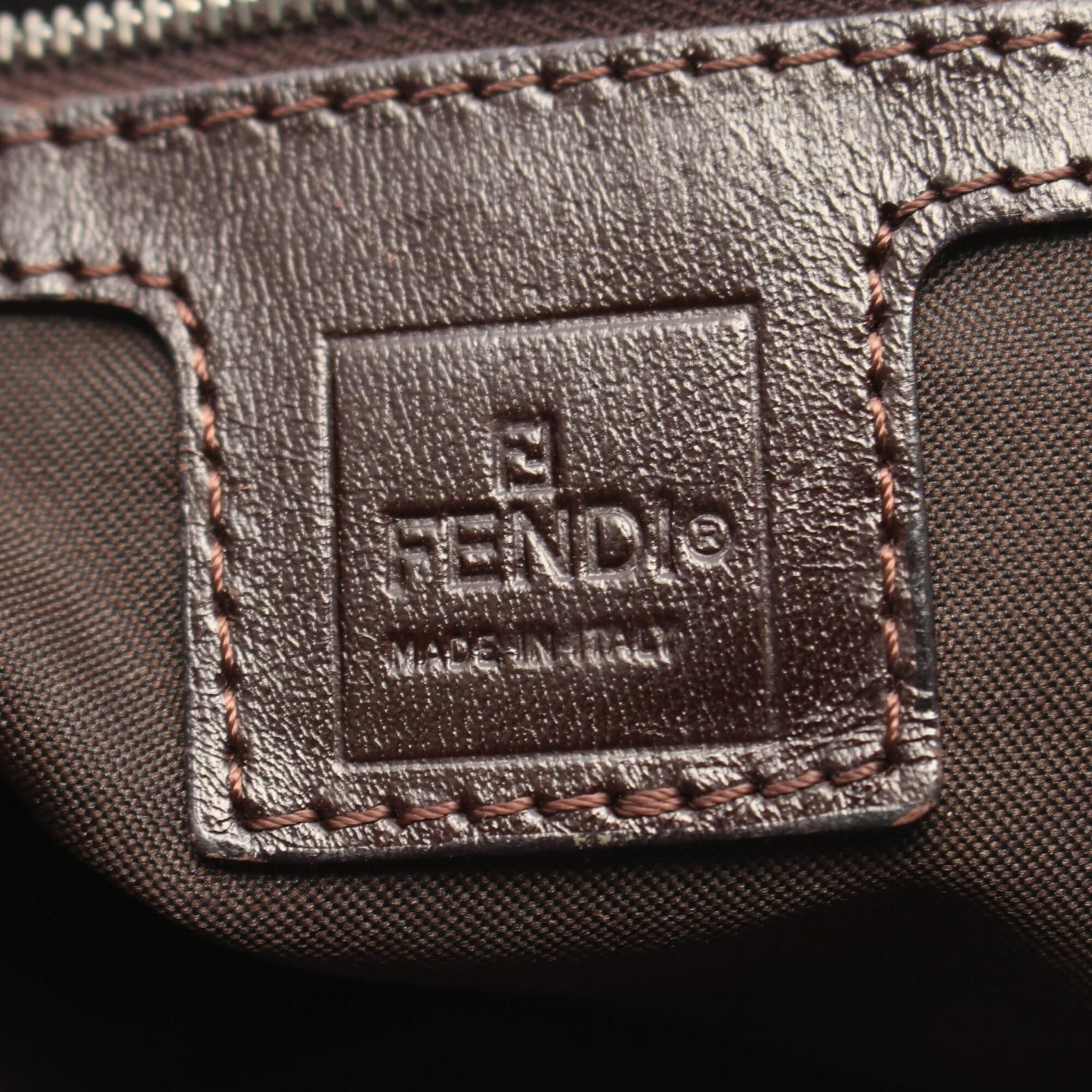Zucca Canvas Leather Handbag Shoulder Bag (Pre-Owned) - Fendi - Modalova
