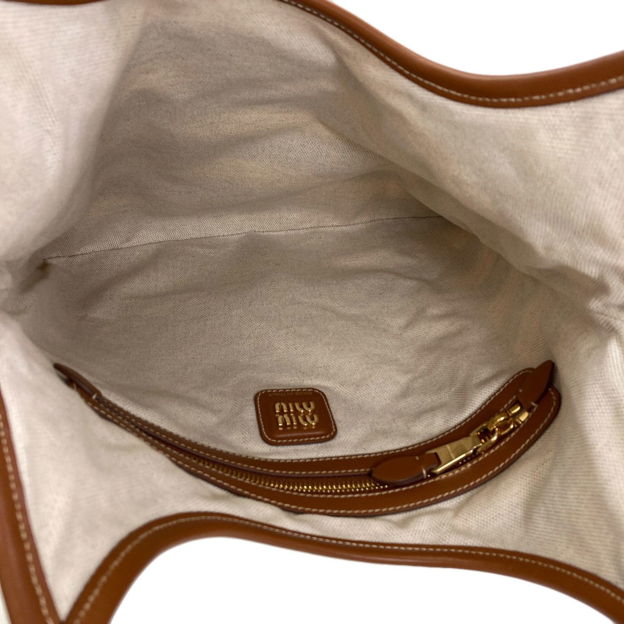 Canvas Leather Tote Bag (Pre-Owned) - Miu Miu - Modalova