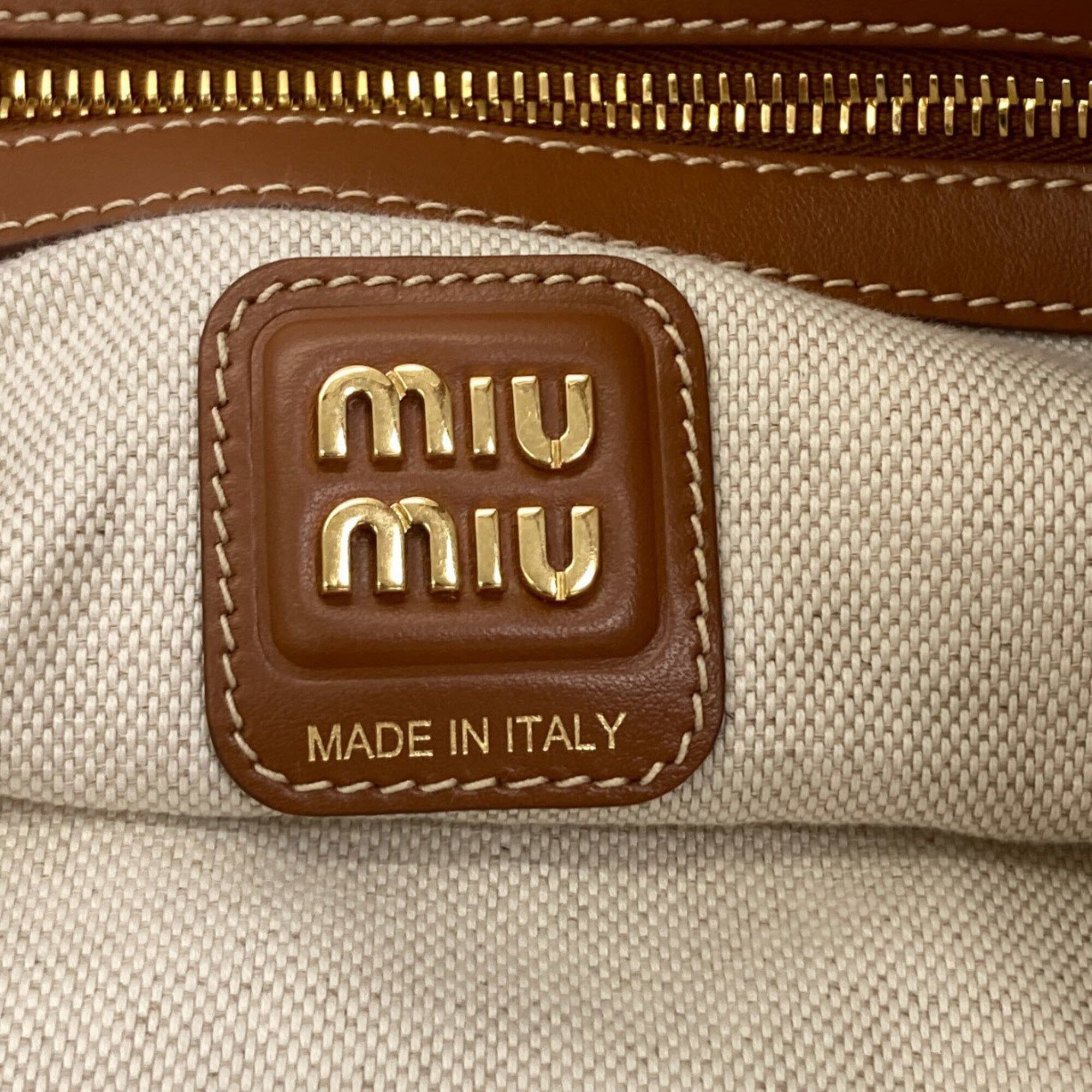Canvas Leather Tote Bag (Pre-Owned) - Miu Miu - Modalova