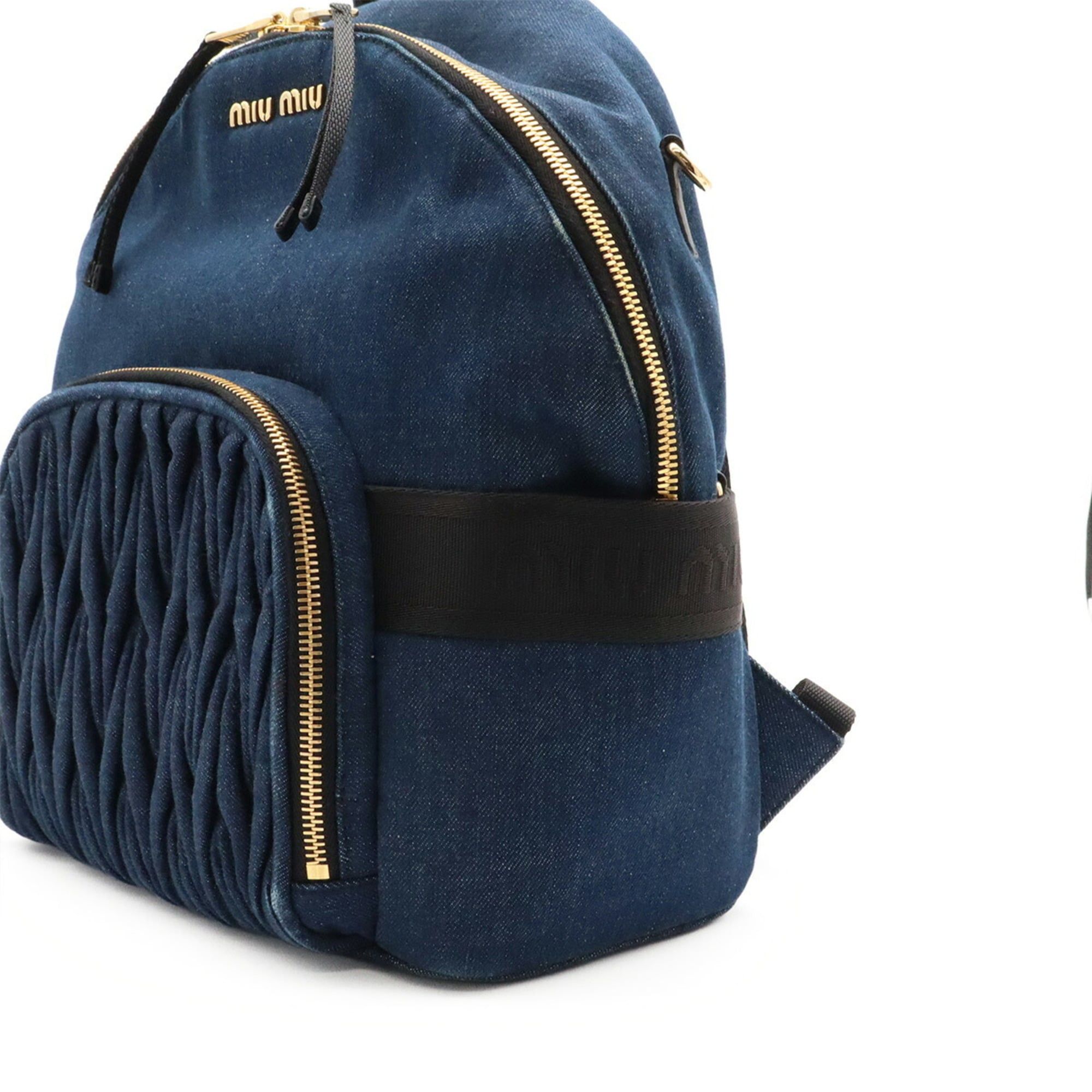 Denim Leather Backpack (Pre-Owned) - Miu Miu - Modalova
