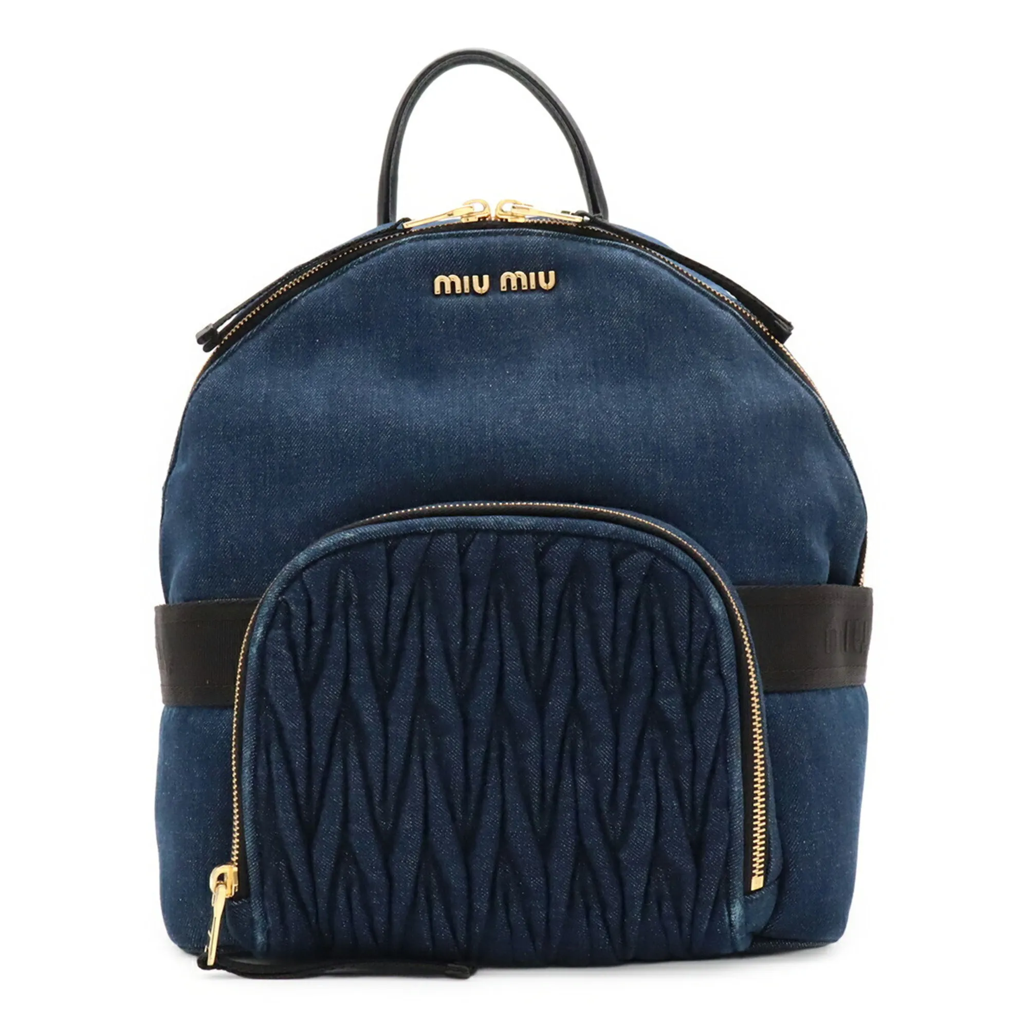 Denim Leather Backpack (Pre-Owned) - Miu Miu - Modalova