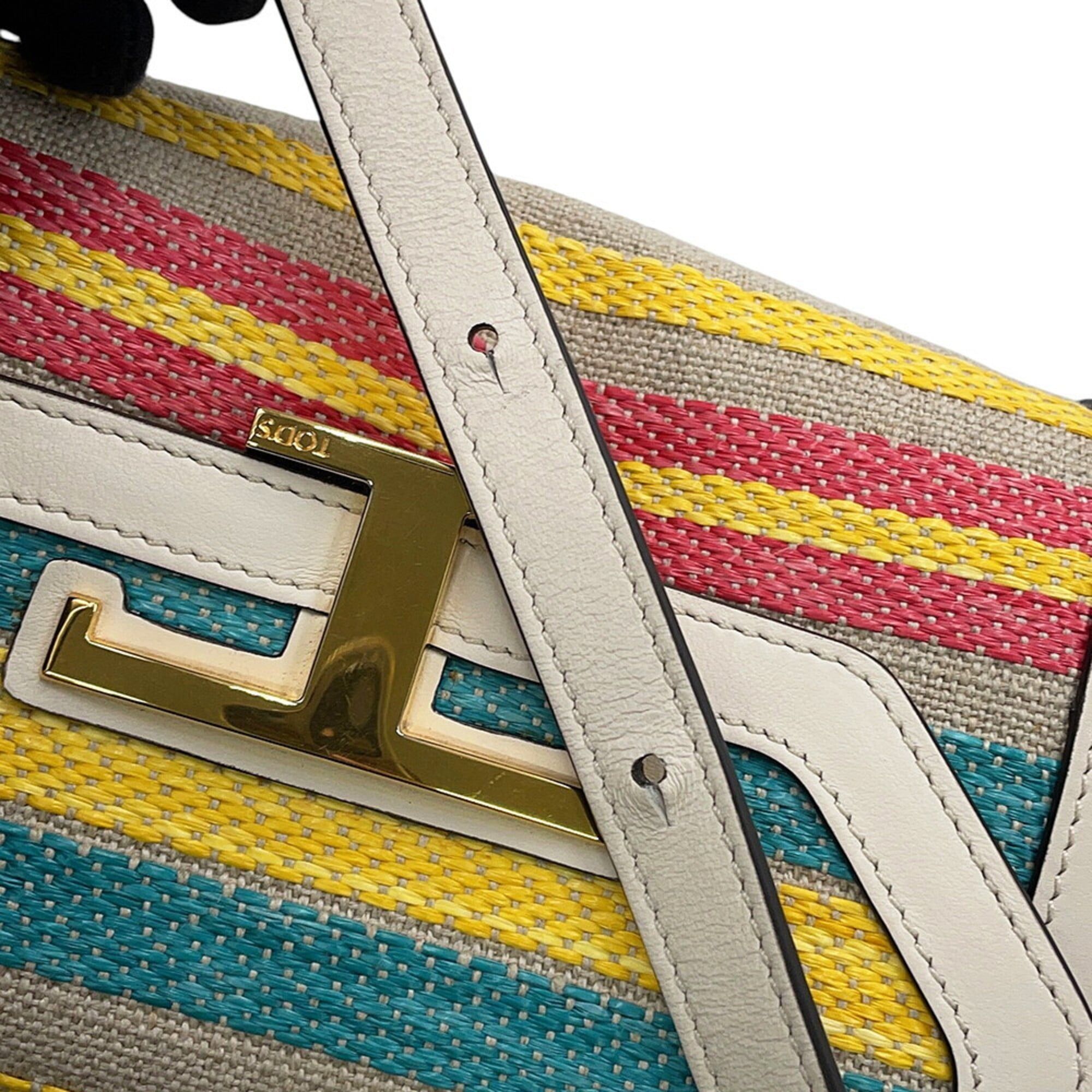 Leather Canvas Shoulder Bag (Pre-Owned) - Tod's - Modalova