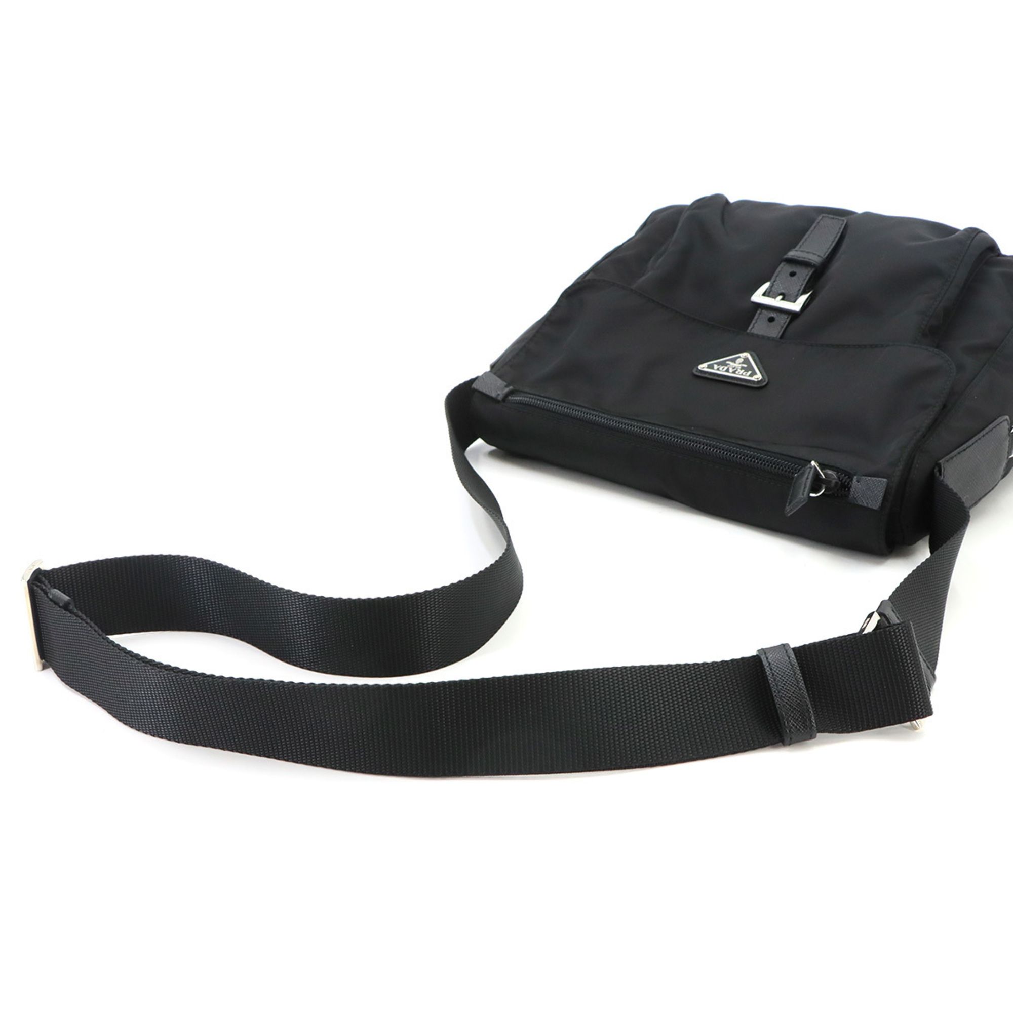 Nylon Saffiano Triangle Leather Shoulder Bag (Pre-Owned) - Prada - Modalova